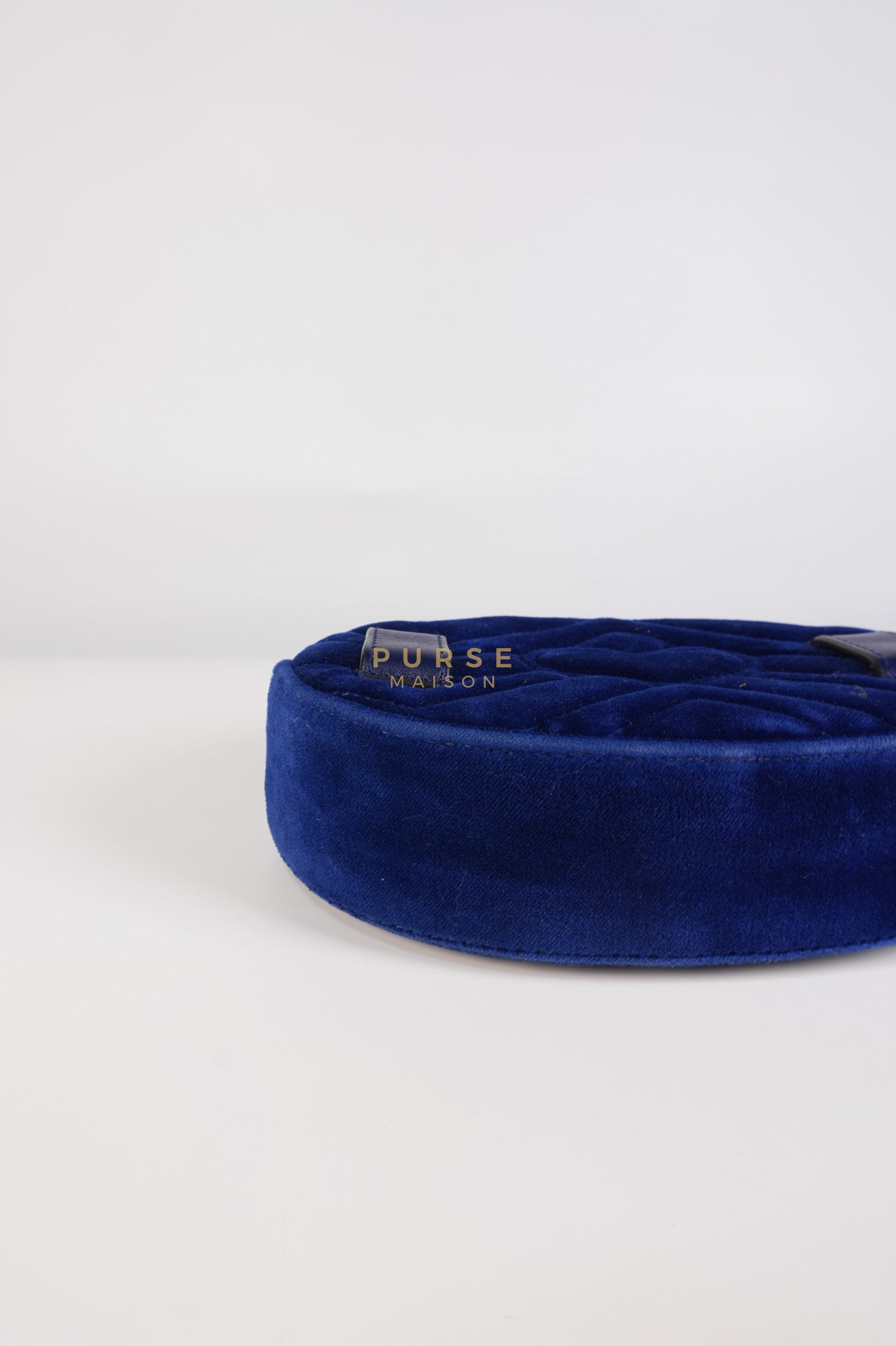 GG Marmont Velvet Belt Bag in Blue Suede Leather & Gold Hardware | Purse Maison Luxury Bags Shop