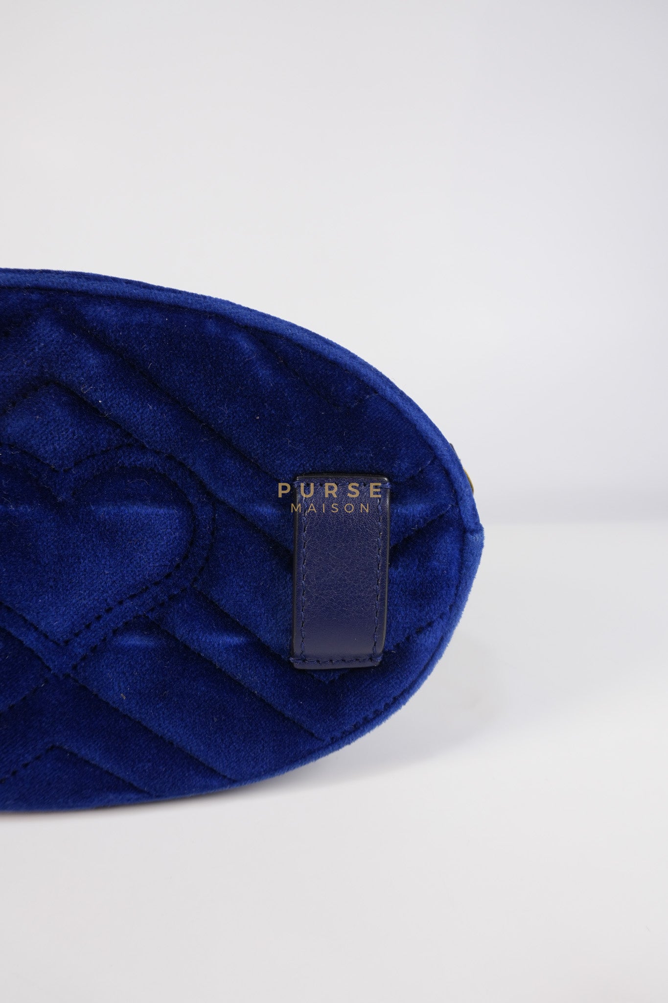 GG Marmont Velvet Belt Bag in Blue Suede Leather & Gold Hardware | Purse Maison Luxury Bags Shop