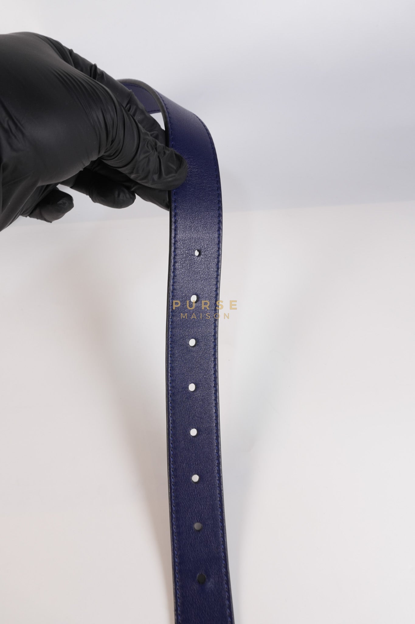 GG Marmont Velvet Belt Bag in Blue Suede Leather & Gold Hardware | Purse Maison Luxury Bags Shop