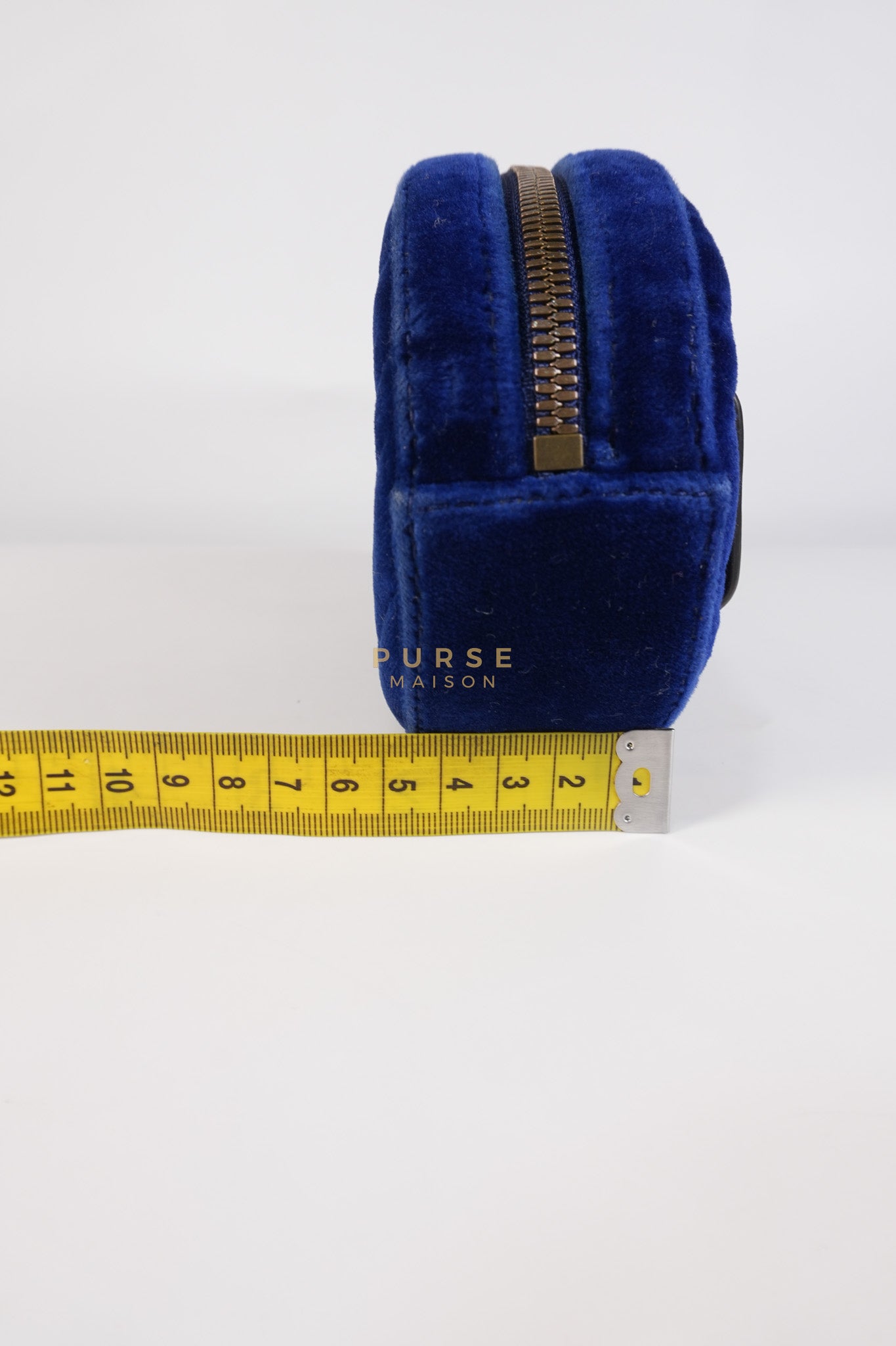 GG Marmont Velvet Belt Bag in Blue Suede Leather & Gold Hardware | Purse Maison Luxury Bags Shop