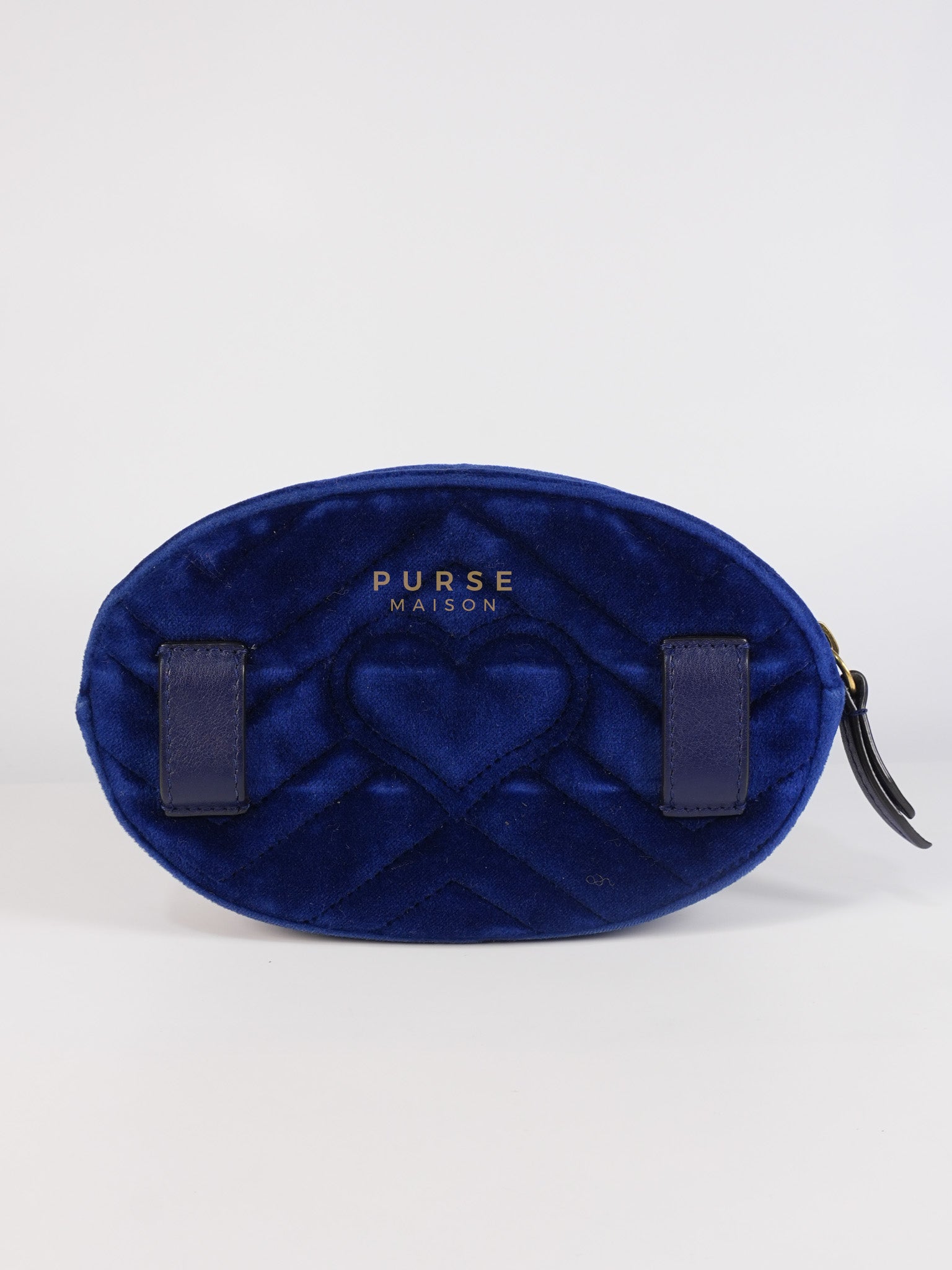 GG Marmont Velvet Belt Bag in Blue Suede Leather & Gold Hardware | Purse Maison Luxury Bags Shop