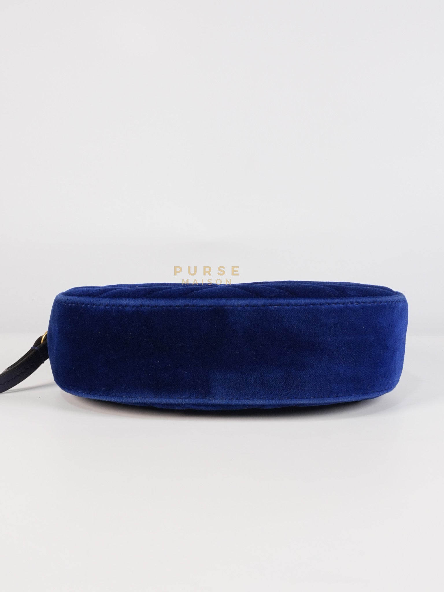 GG Marmont Velvet Belt Bag in Blue Suede Leather & Gold Hardware | Purse Maison Luxury Bags Shop