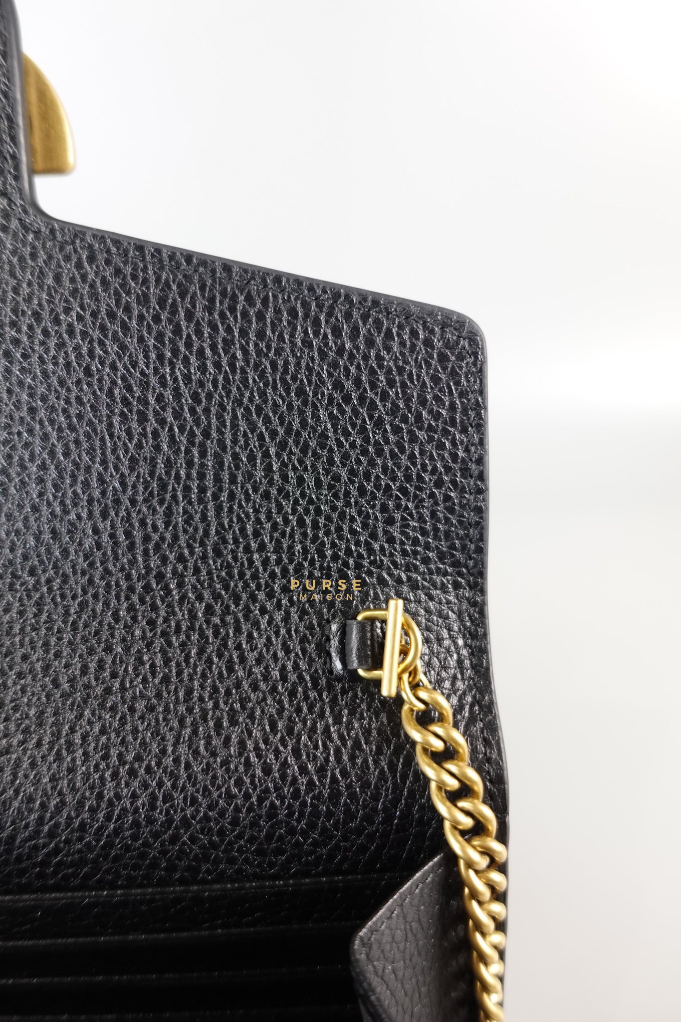 GG Marmont Wallet on Chain in Black Leather | Purse Maison Luxury Bags Shop