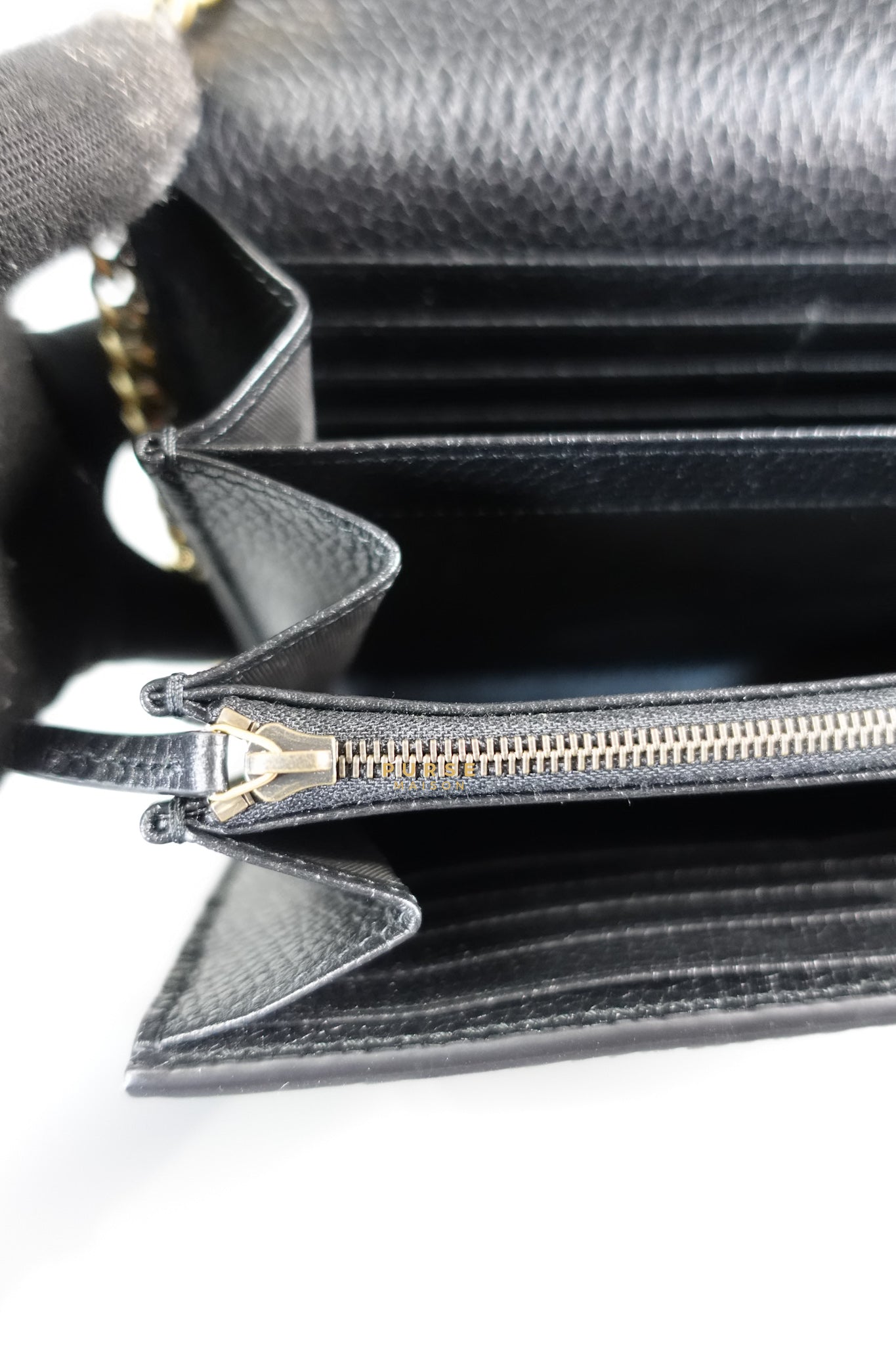 GG Marmont Wallet on Chain in Black Leather | Purse Maison Luxury Bags Shop