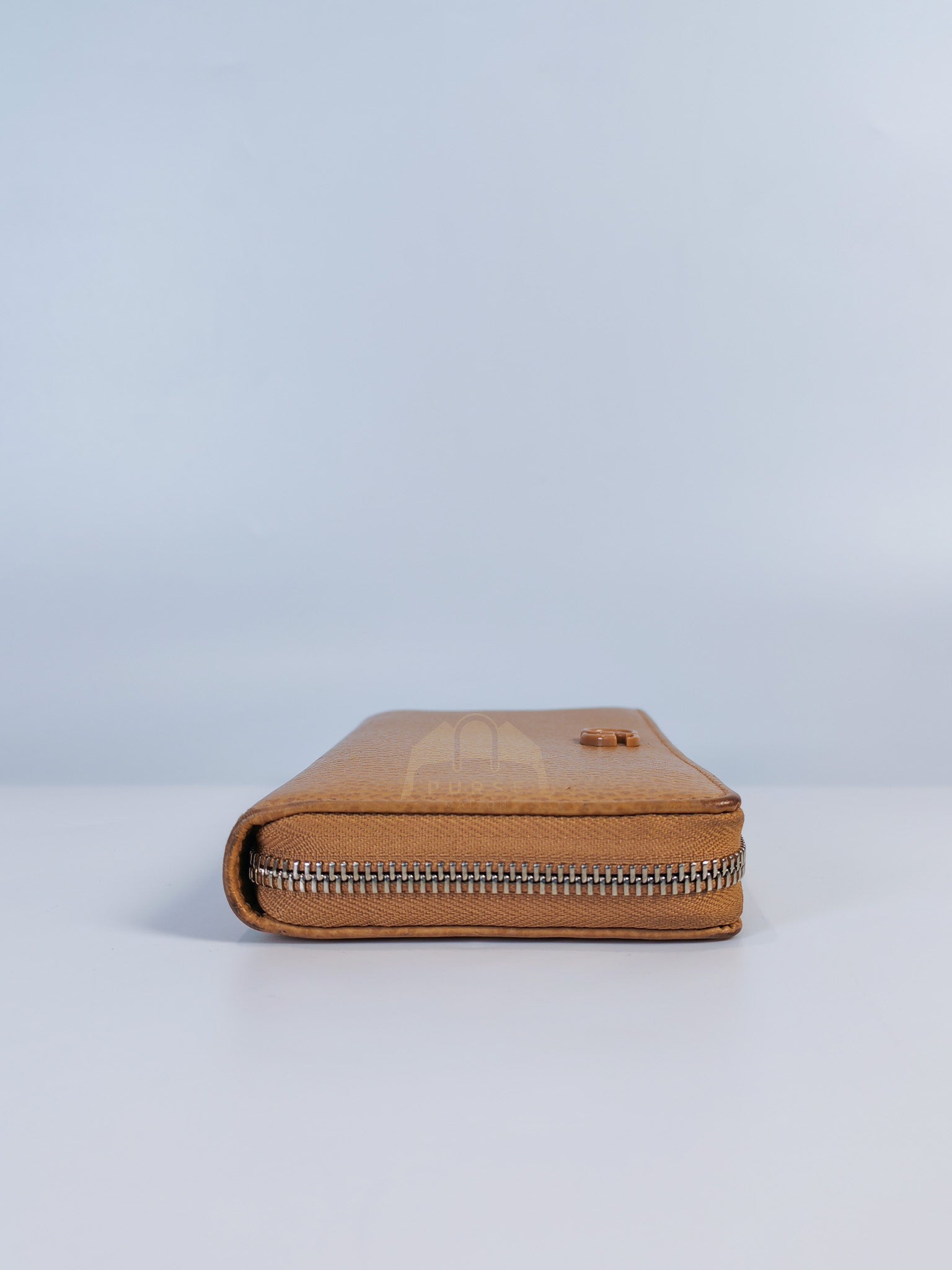 GG Marmont Zip Around Wallet in Tan Pebbled Leather | Purse Maison Luxury Bags Shop