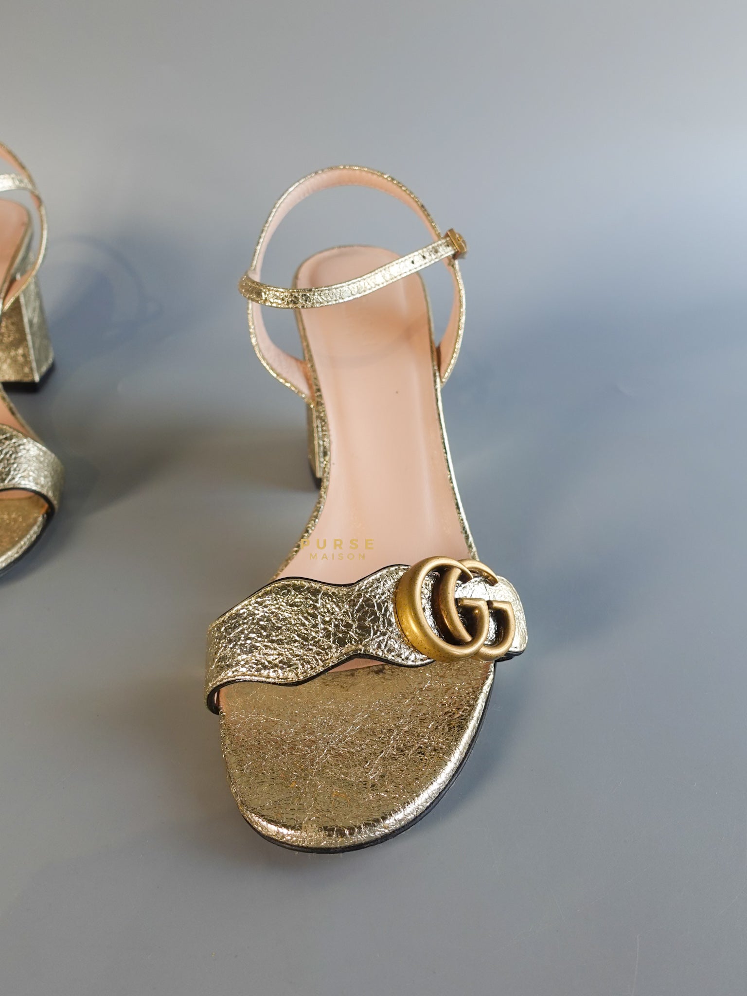 GG Metallic Block Heels Size 39 | Purse Maison Luxury Bags Shop