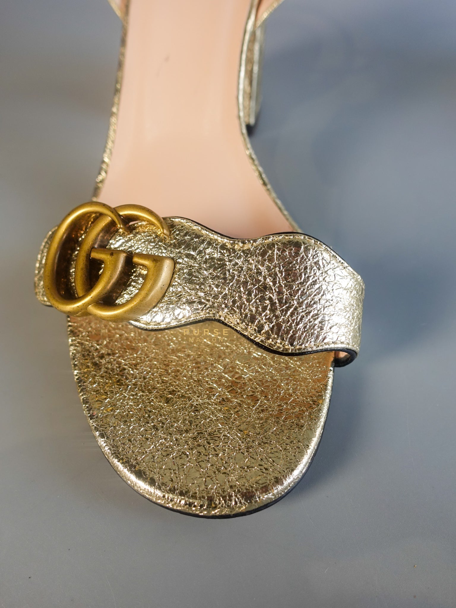 GG Metallic Block Heels Size 39 | Purse Maison Luxury Bags Shop