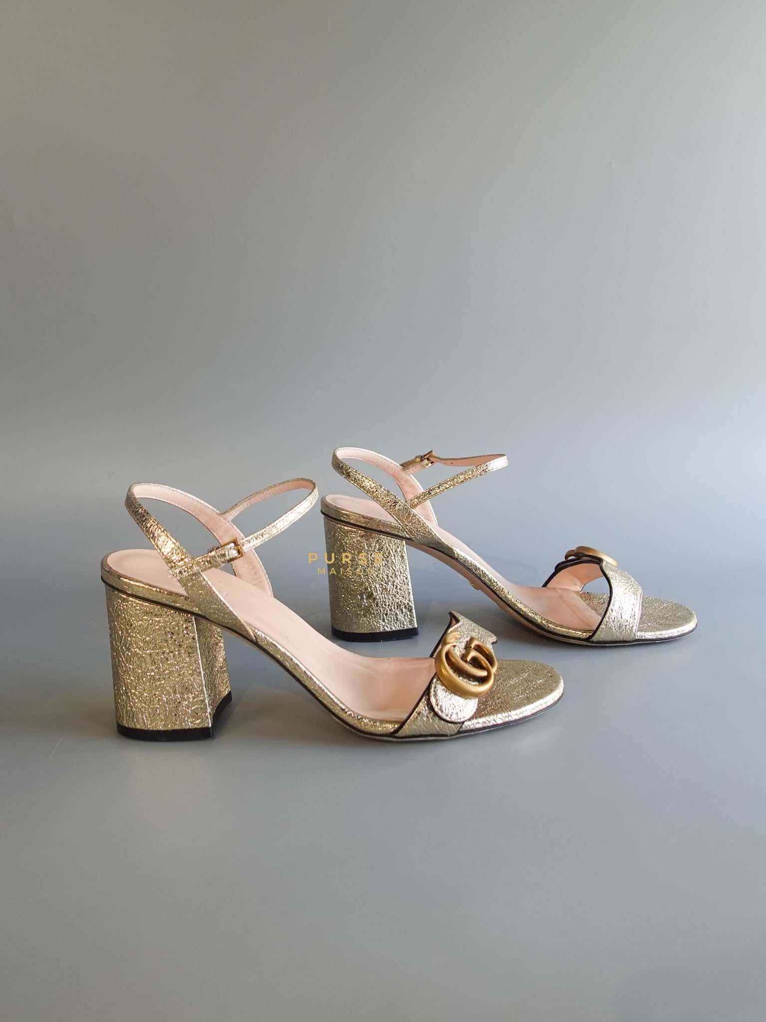 GG Metallic Block Heels Size 39 | Purse Maison Luxury Bags Shop