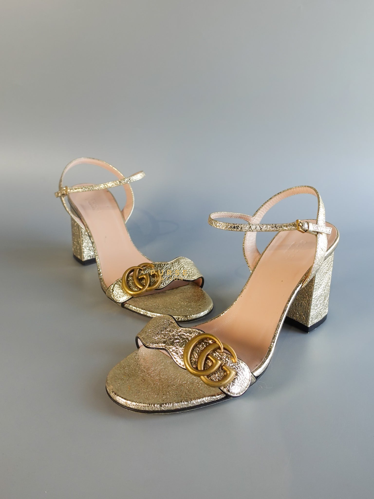 GG Metallic Block Heels Size 39 | Purse Maison Luxury Bags Shop