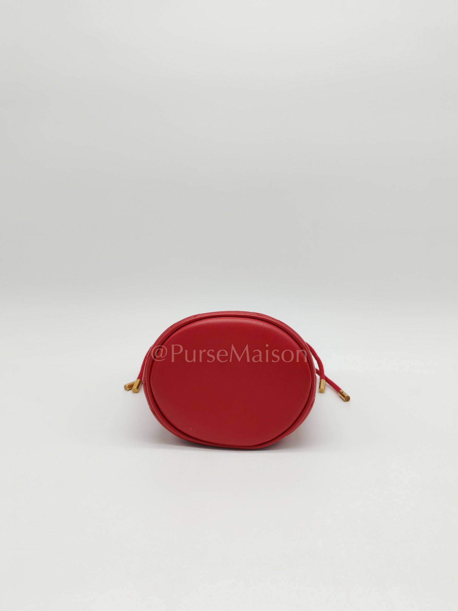 GG Mini Bucket Bag in Red Marmont Matelasse Leather | Purse Maison Luxury Bags Shop