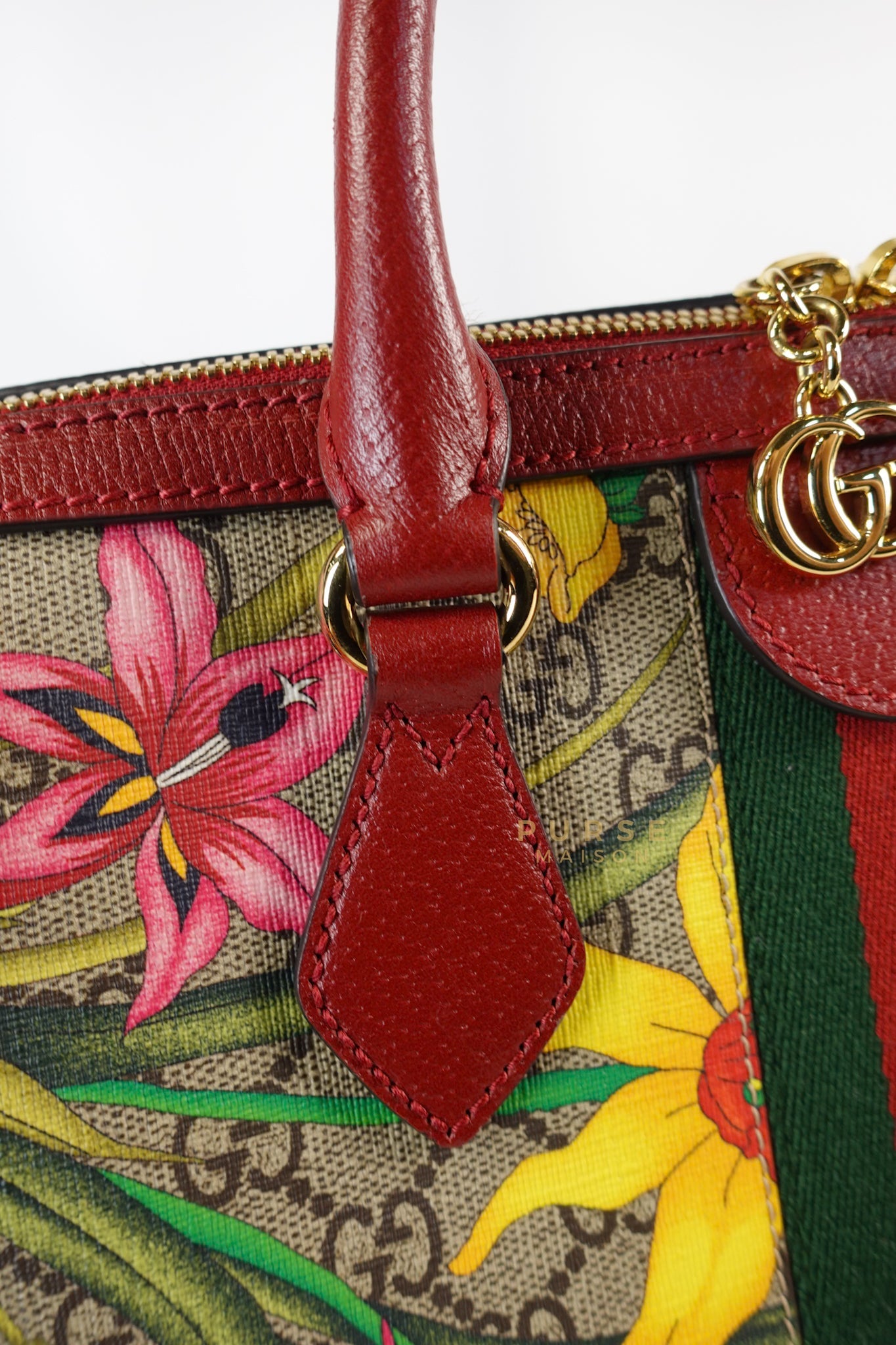 GG Ophidia Flora Boston Bag (Red) | Purse Maison Luxury Bags Shop