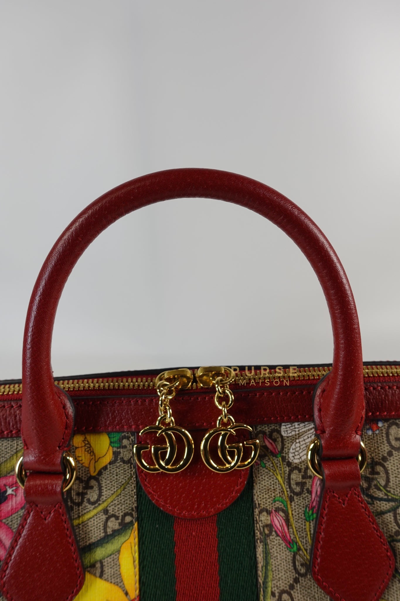 GG Ophidia Flora Boston Bag (Red) | Purse Maison Luxury Bags Shop