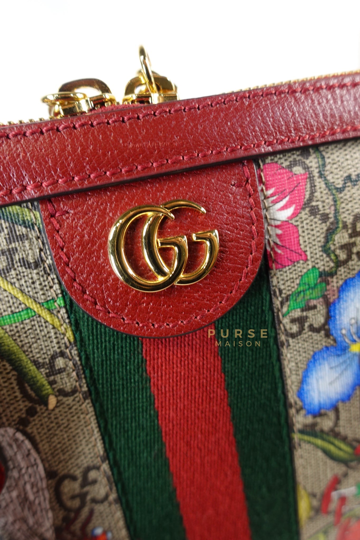 GG Ophidia Flora Boston Bag (Red) | Purse Maison Luxury Bags Shop