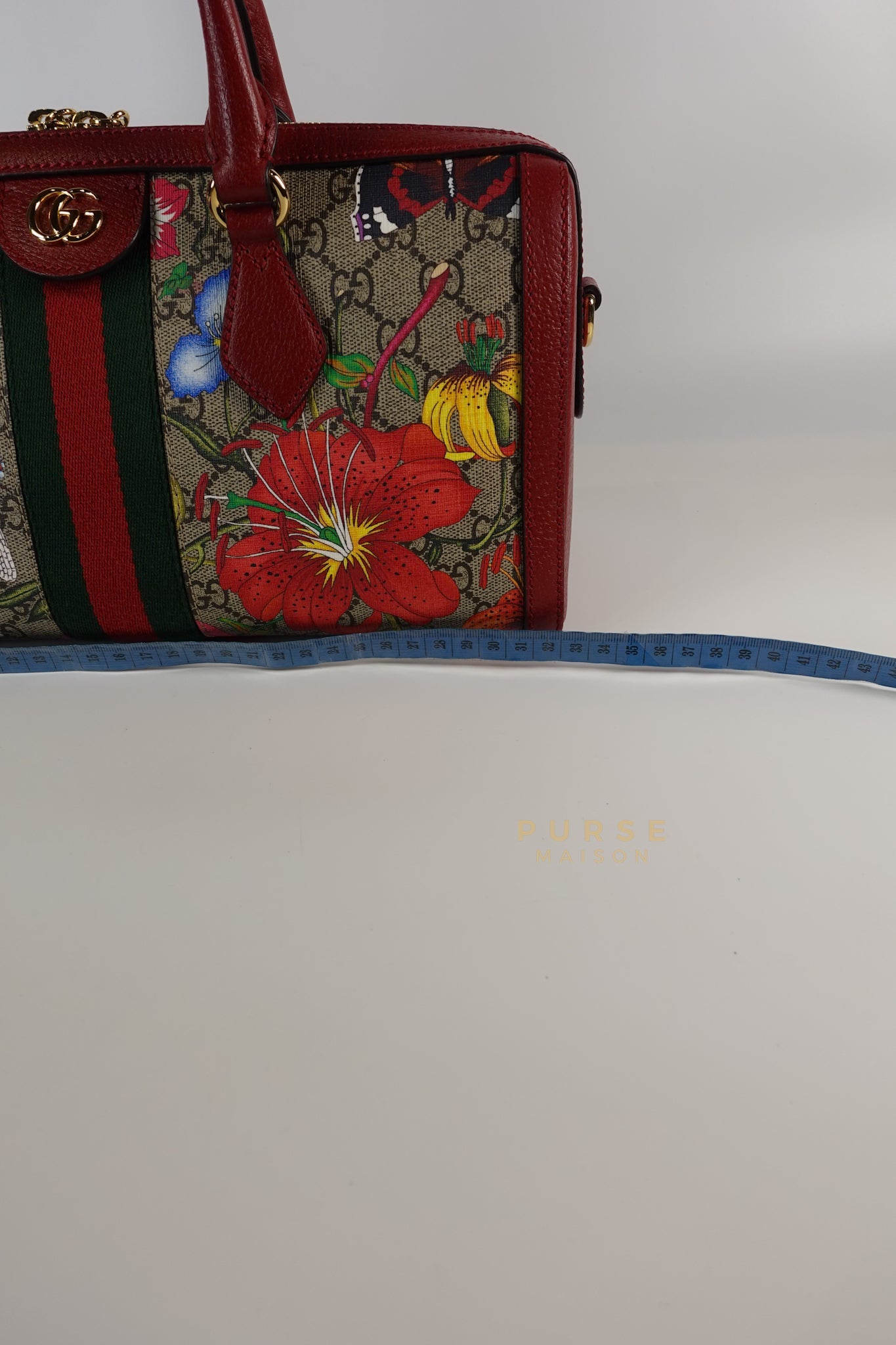 GG Ophidia Flora Boston Bag (Red) | Purse Maison Luxury Bags Shop