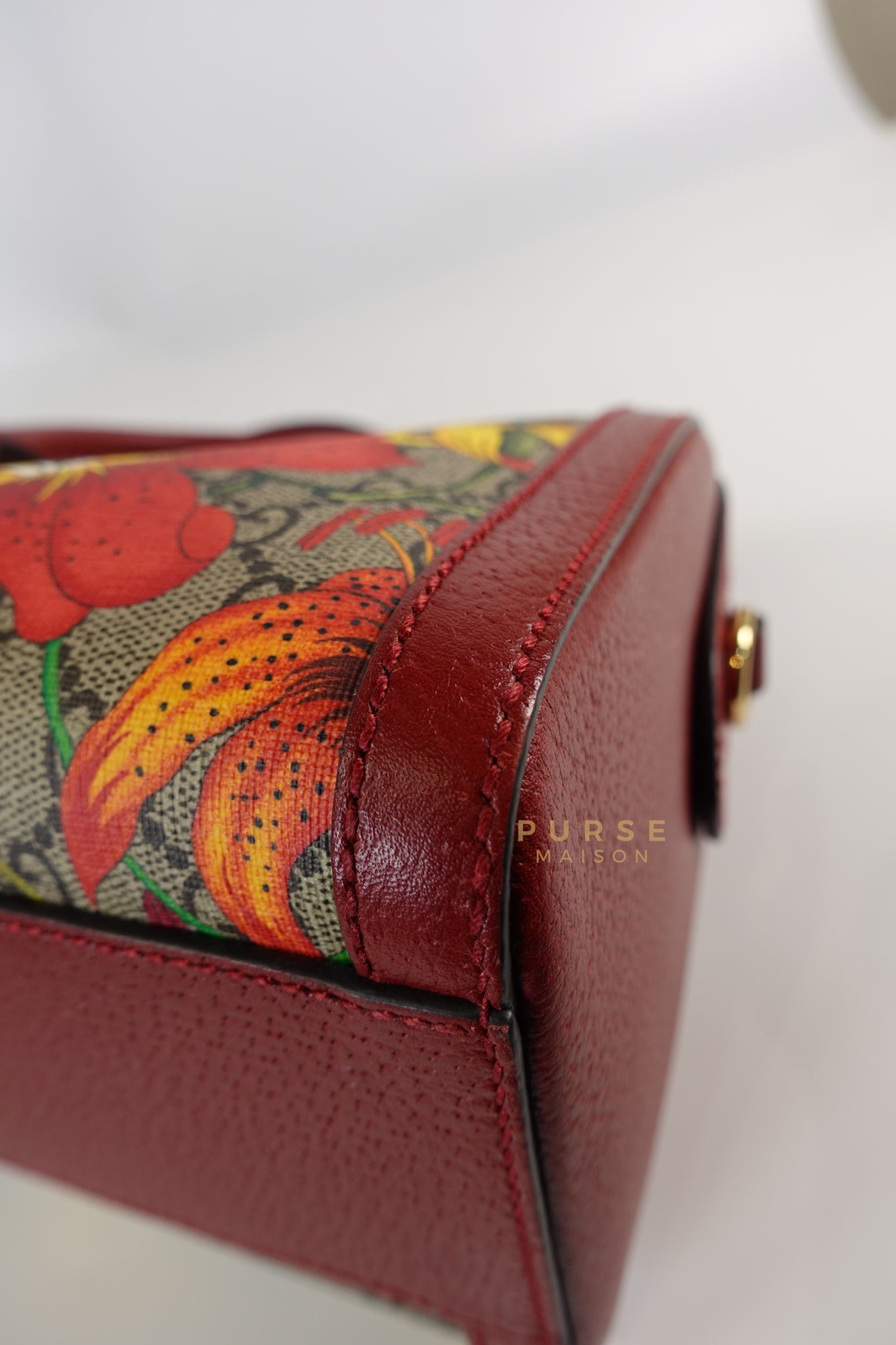 GG Ophidia Flora Boston Bag (Red) | Purse Maison Luxury Bags Shop