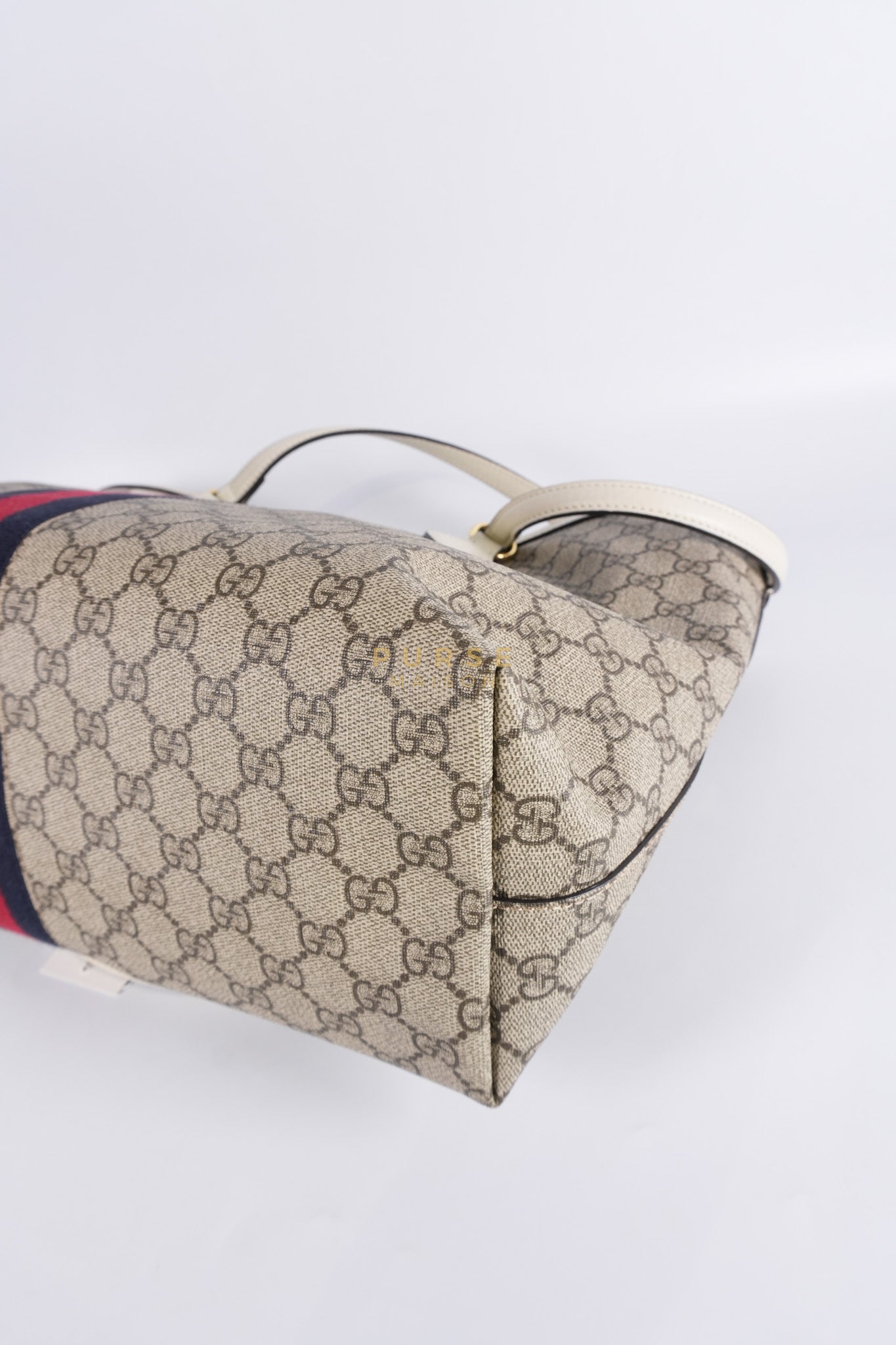 GG Ophidia Large Tote Bag in Cream/Red/Blue | Purse Maison Luxury Bags Shop