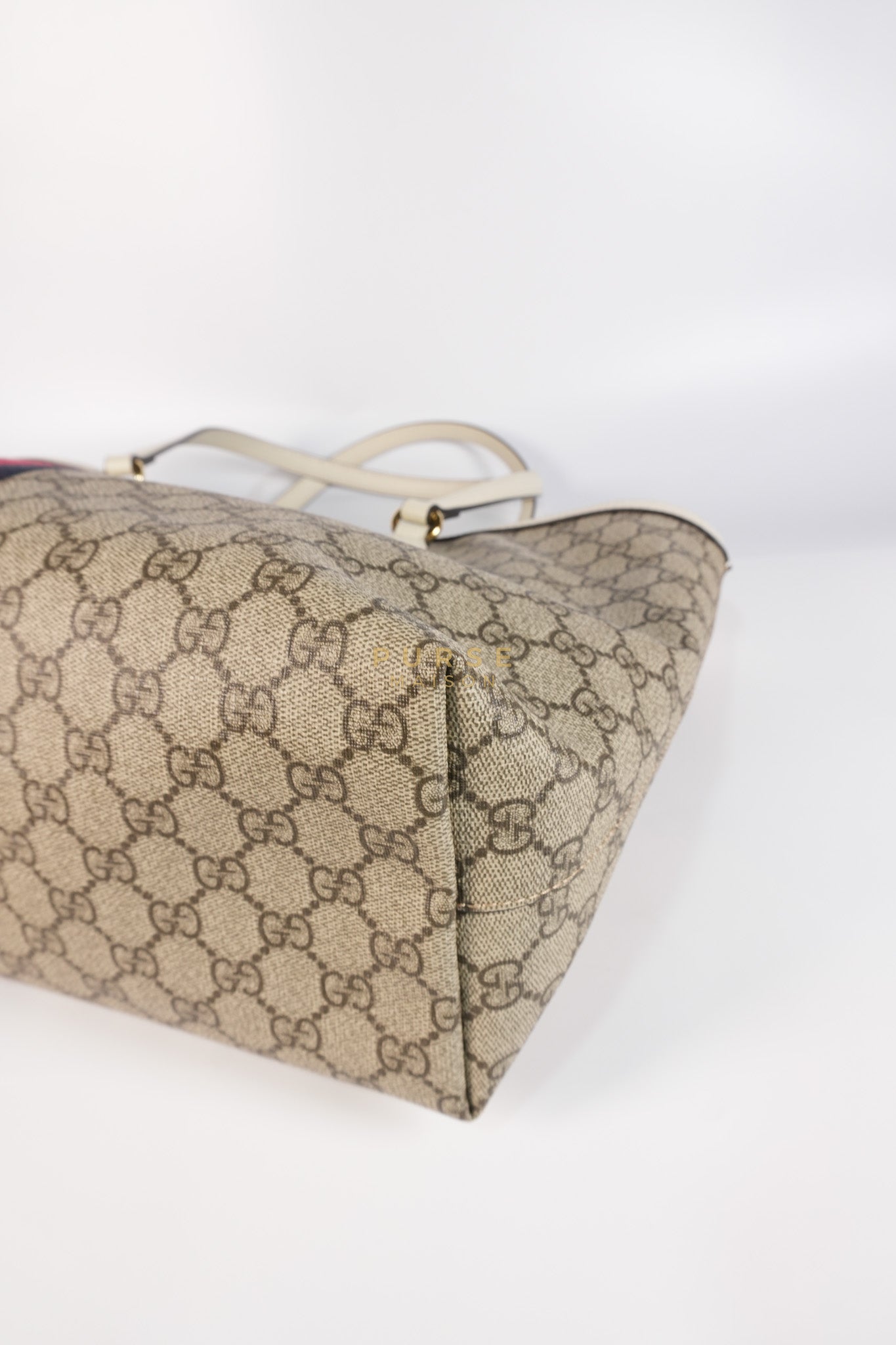 GG Ophidia Large Tote Bag in Cream/Red/Blue | Purse Maison Luxury Bags Shop