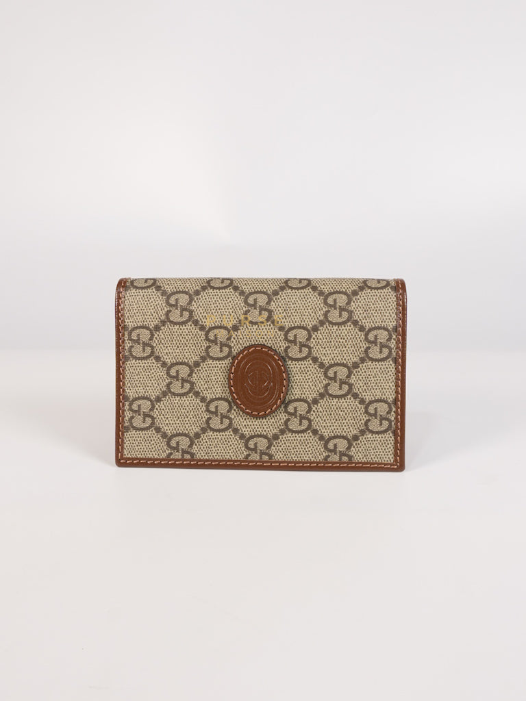 GG Retro Interlocking G Bi-Fold Card Holder in Supreme Monogram | Purse Maison Luxury Bags Shop