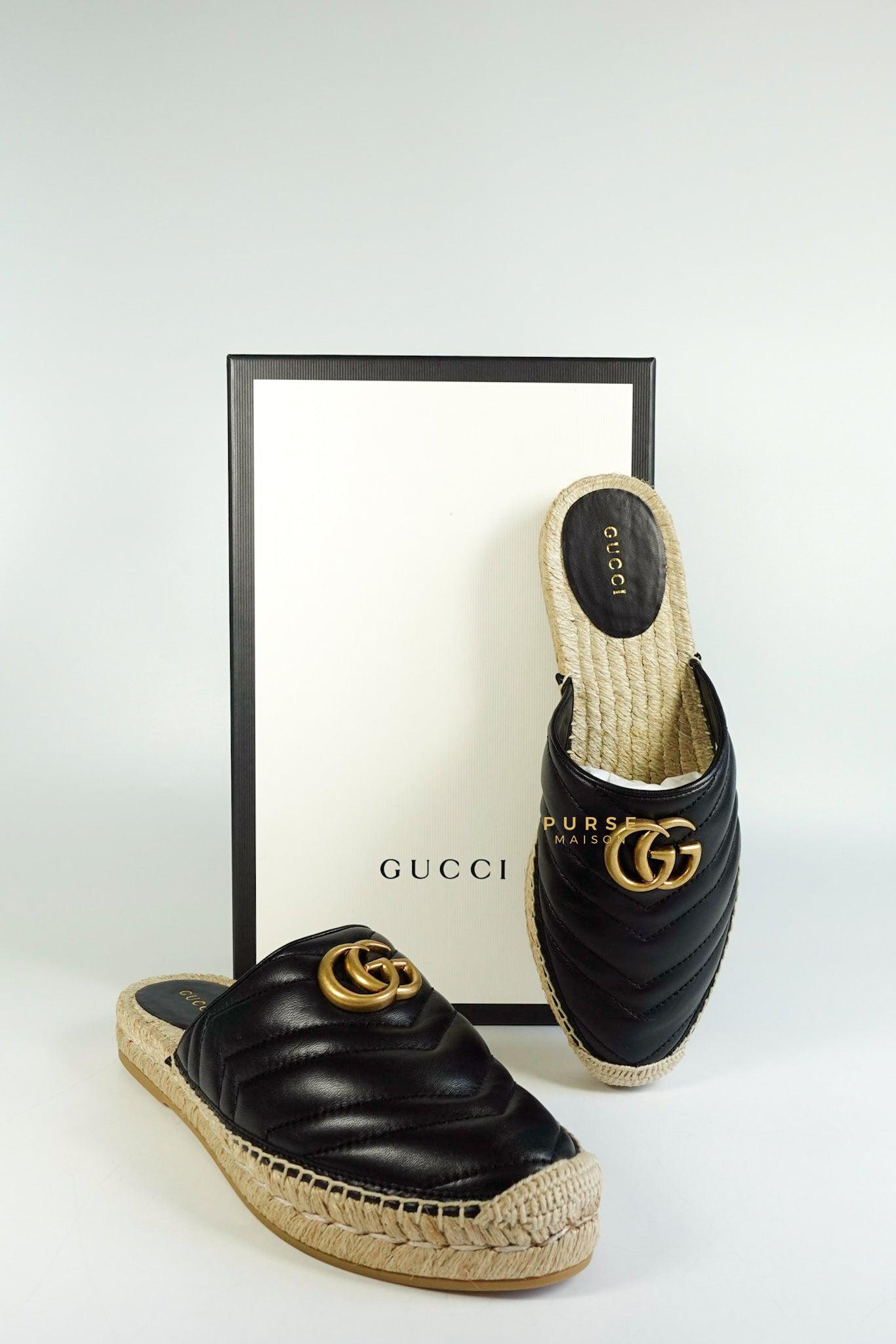 Gucci GG Slip On Mule Marmont Black (Size 38 EU, 25.5cm)