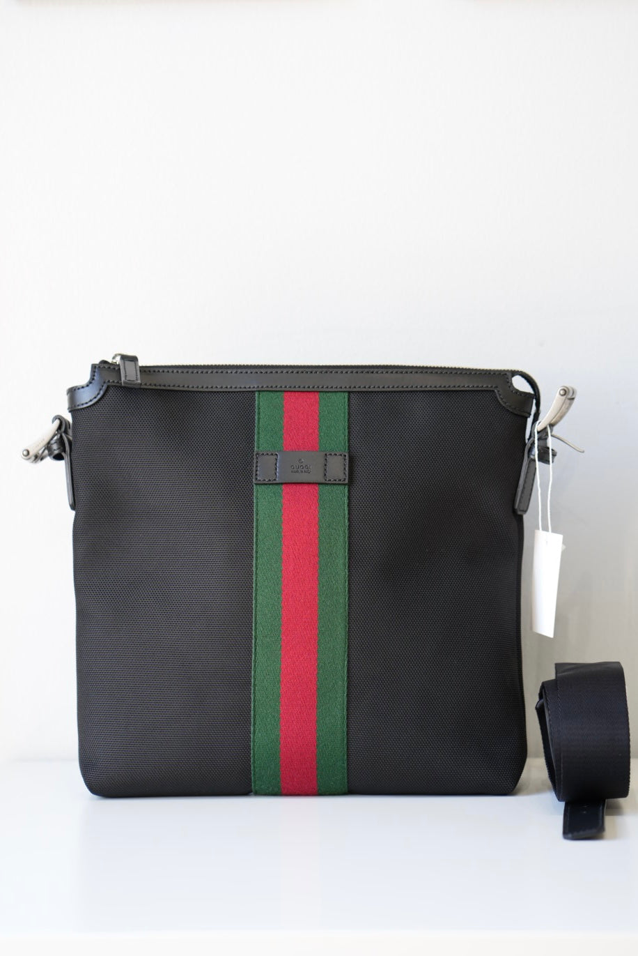GG Small Black Canvas Web Techno Messenger Bag | Purse Maison Luxury Bags Shop