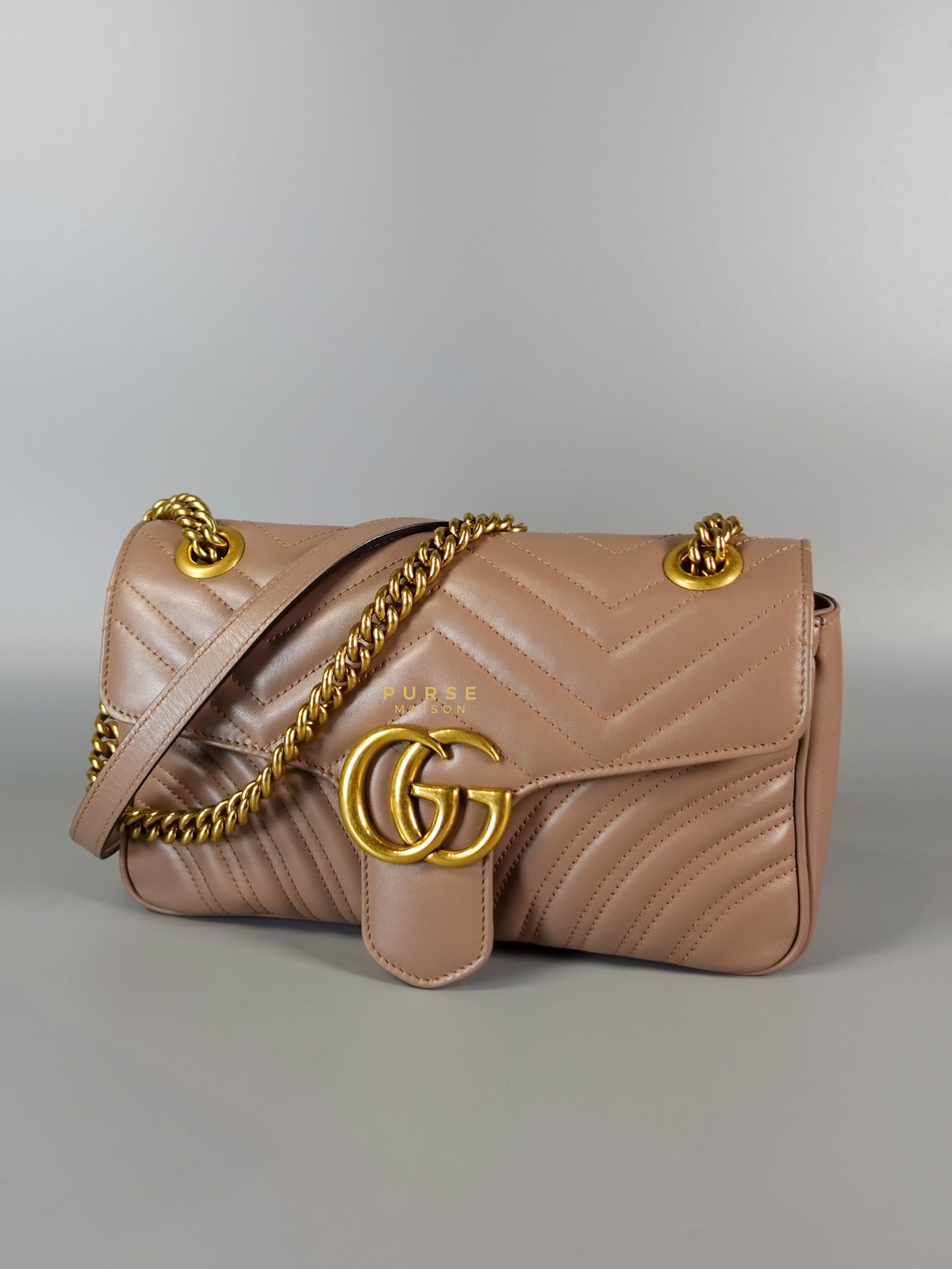 GG Small Marmont Quilted Leather in Dusty Rose | Purse Maison Luxury Bags Shop