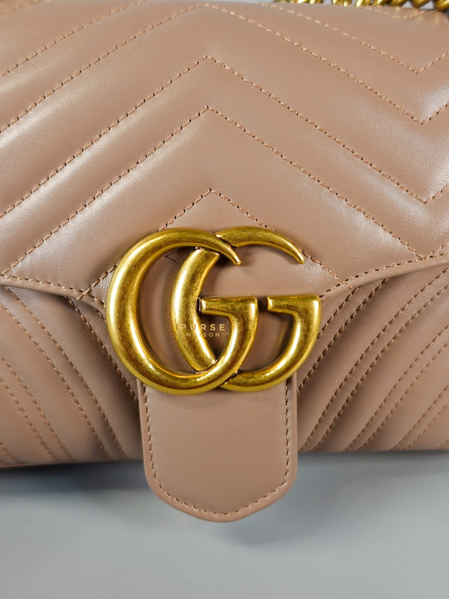 GG Small Marmont Quilted Leather in Dusty Rose | Purse Maison Luxury Bags Shop