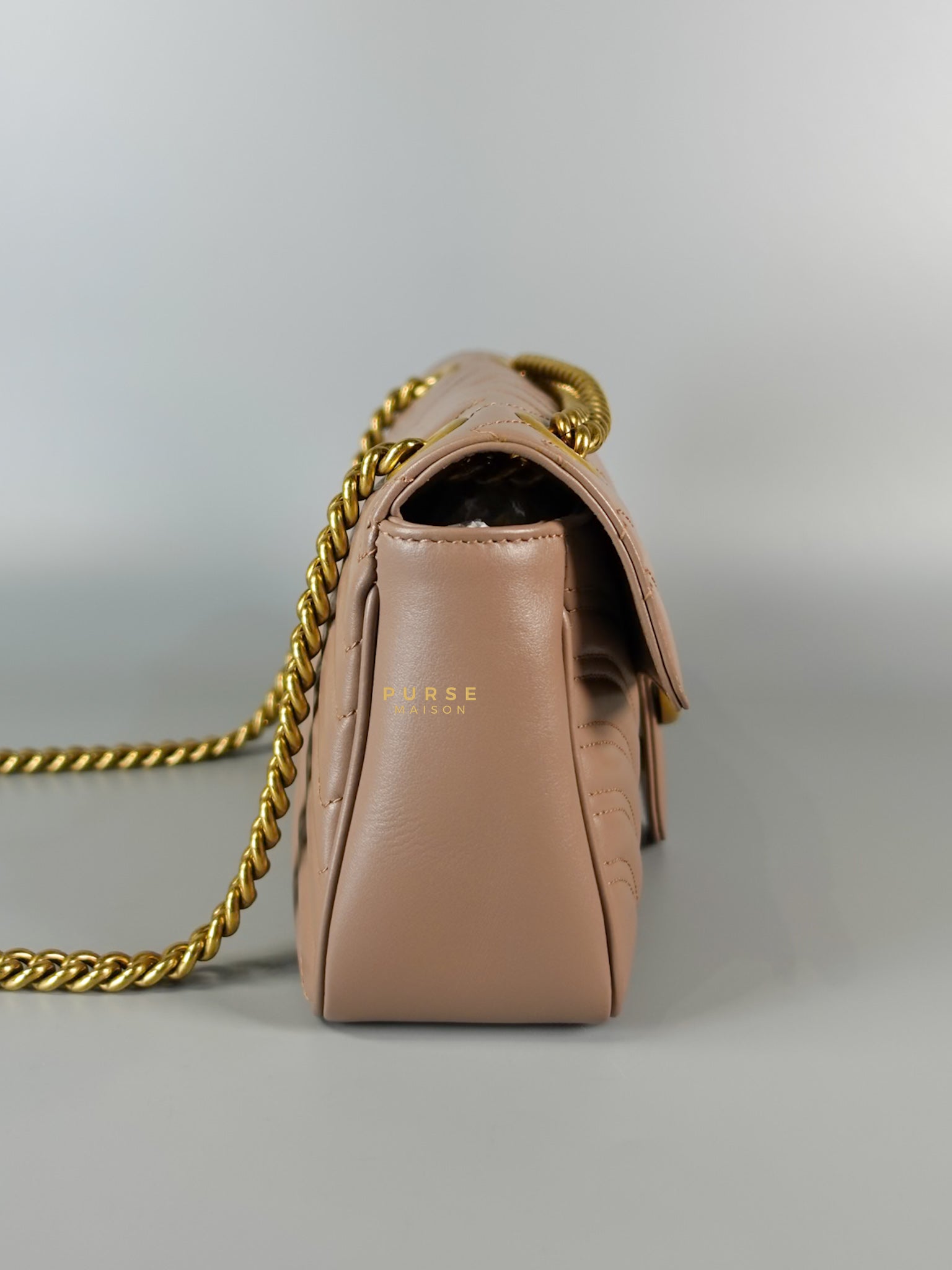 GG Small Marmont Quilted Leather in Dusty Rose | Purse Maison Luxury Bags Shop