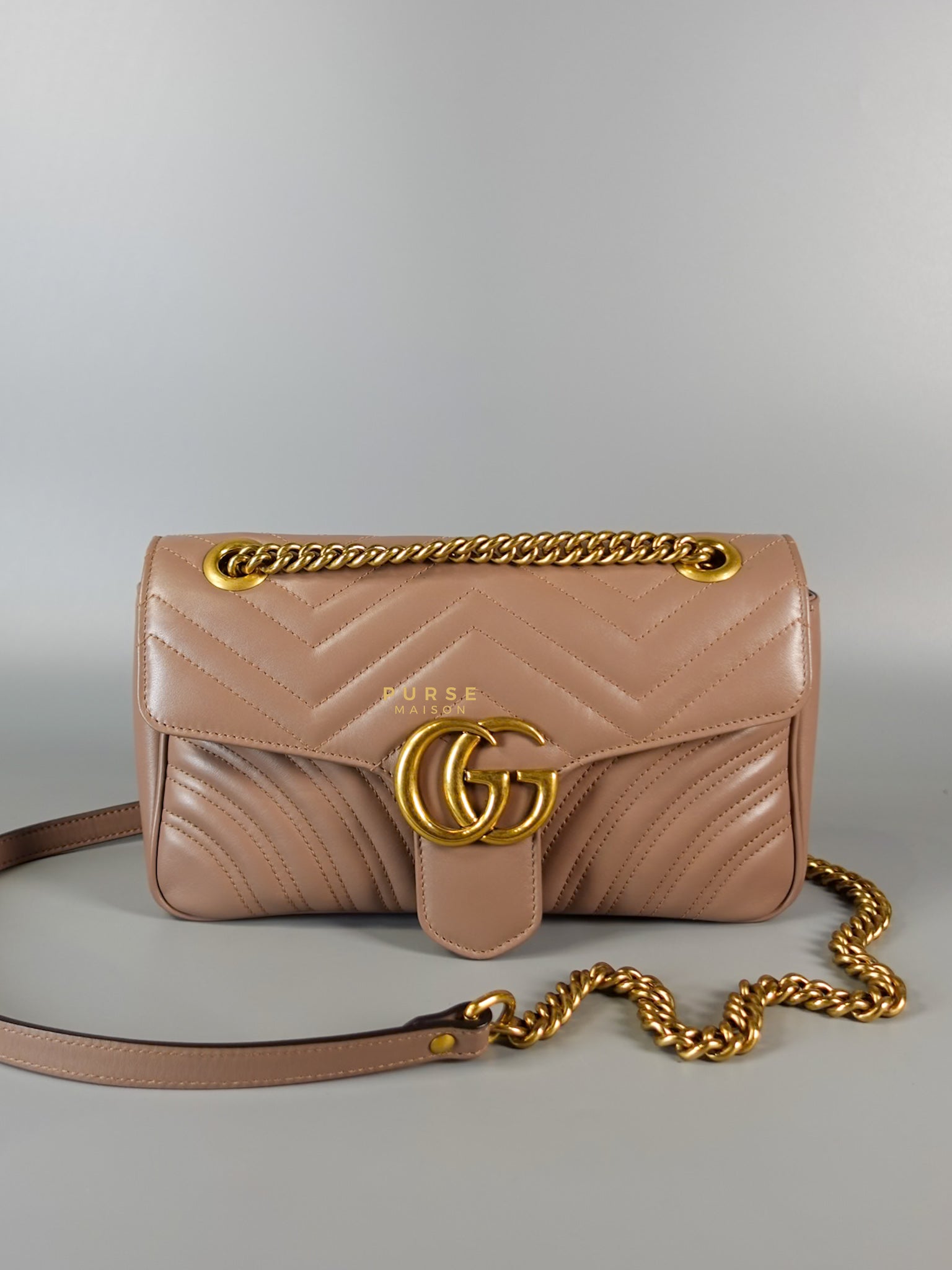 GG Small Marmont Quilted Leather in Dusty Rose | Purse Maison Luxury Bags Shop
