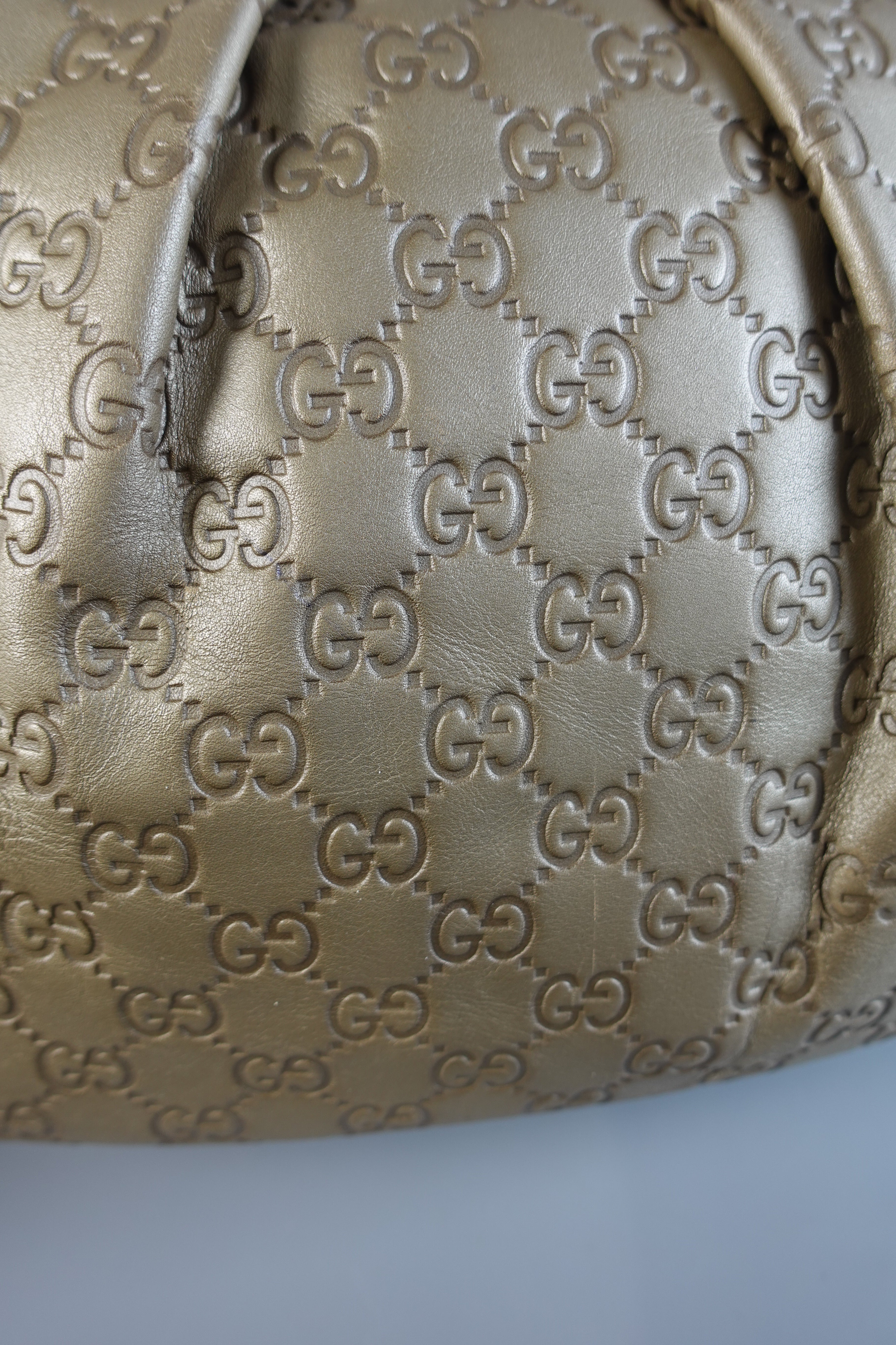 GG Sukey in Metallic Gold Leather Shoulder Tote Bag | Purse Maison Luxury Bags Shop