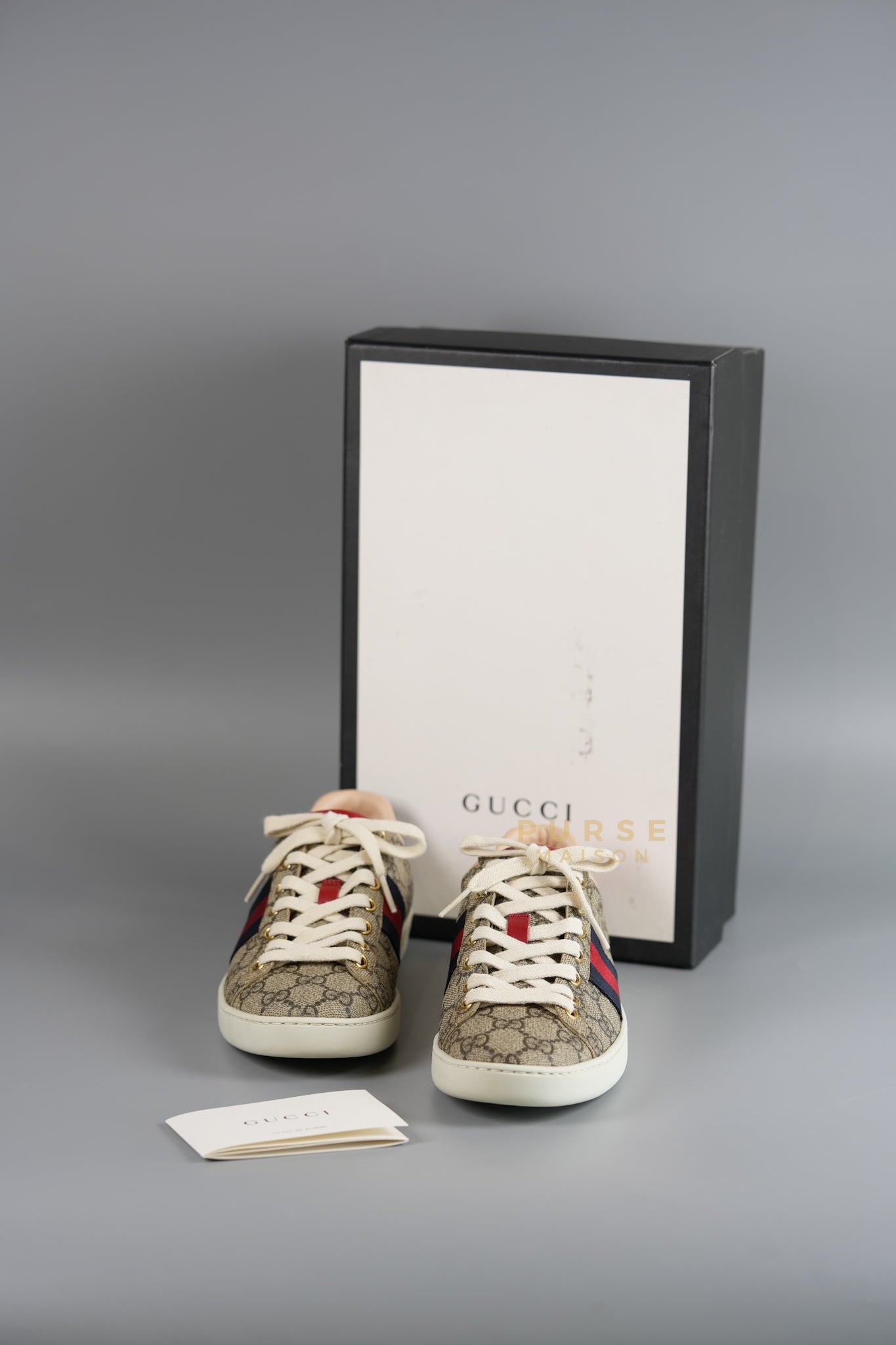 GG Supreme Ace Beige Sneakers Size 35 (23.5cm) | Purse Maison Luxury Bags Shop