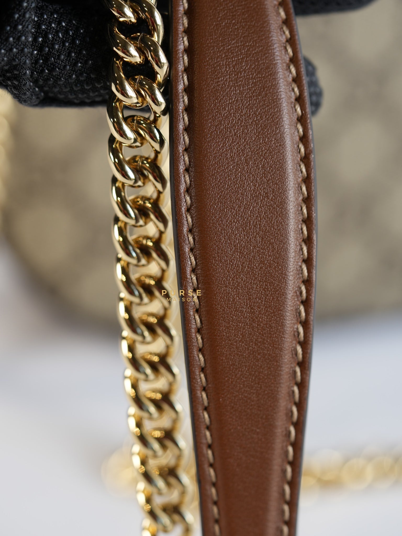 GG Supreme Canvas and Leather Brown/Beige Mini Chain Bag | Purse Maison Luxury Bags Shop