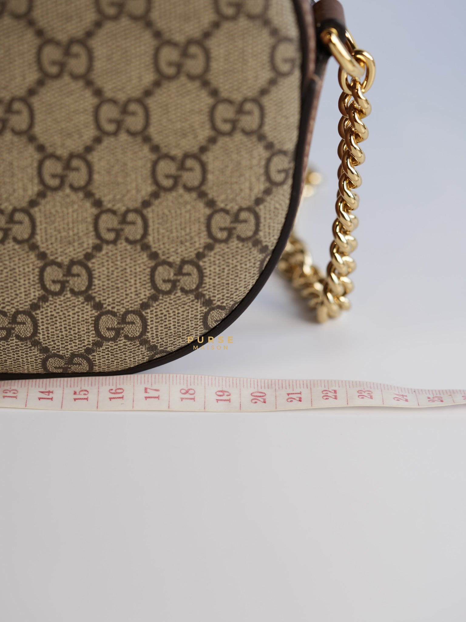 GG Supreme Canvas and Leather Brown/Beige Mini Chain Bag | Purse Maison Luxury Bags Shop