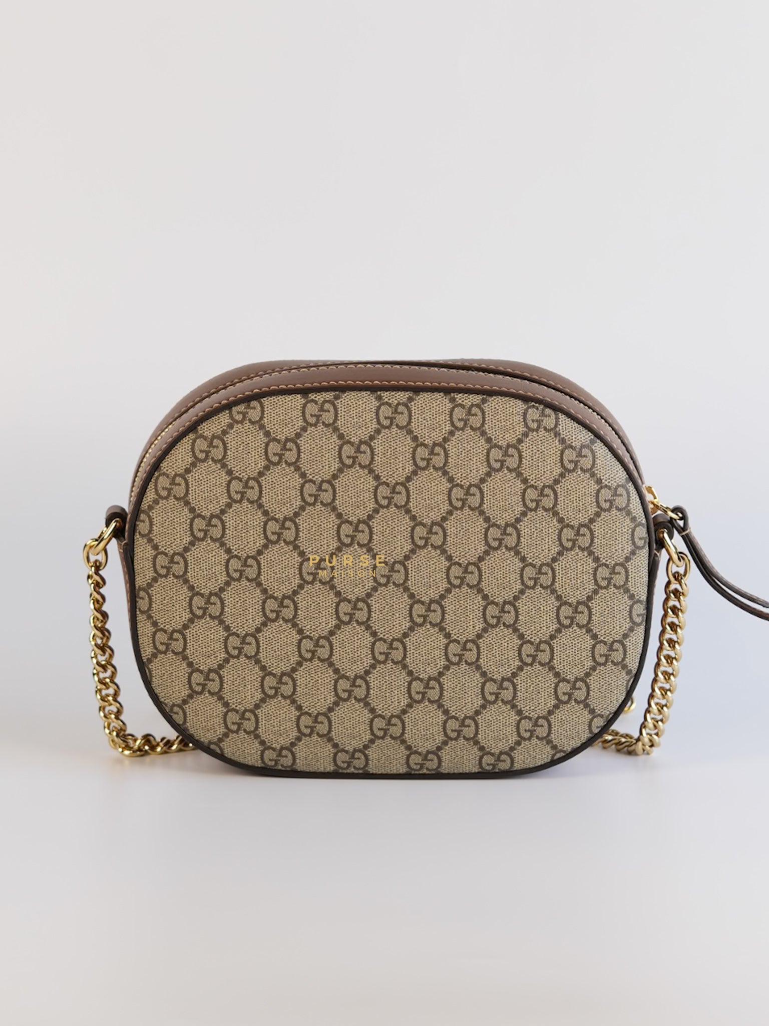 GG Supreme Canvas and Leather Brown/Beige Mini Chain Bag | Purse Maison Luxury Bags Shop