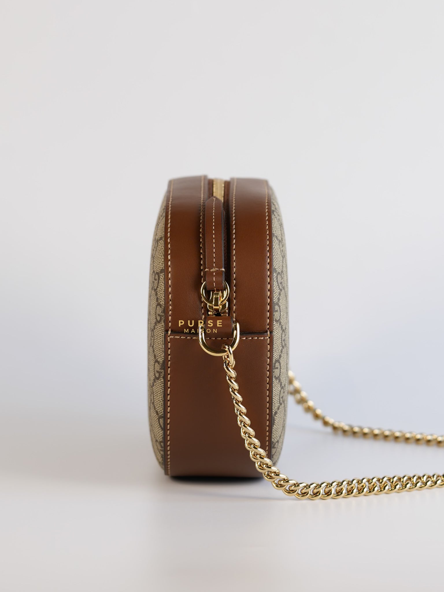 GG Supreme Canvas and Leather Brown/Beige Mini Chain Bag | Purse Maison Luxury Bags Shop