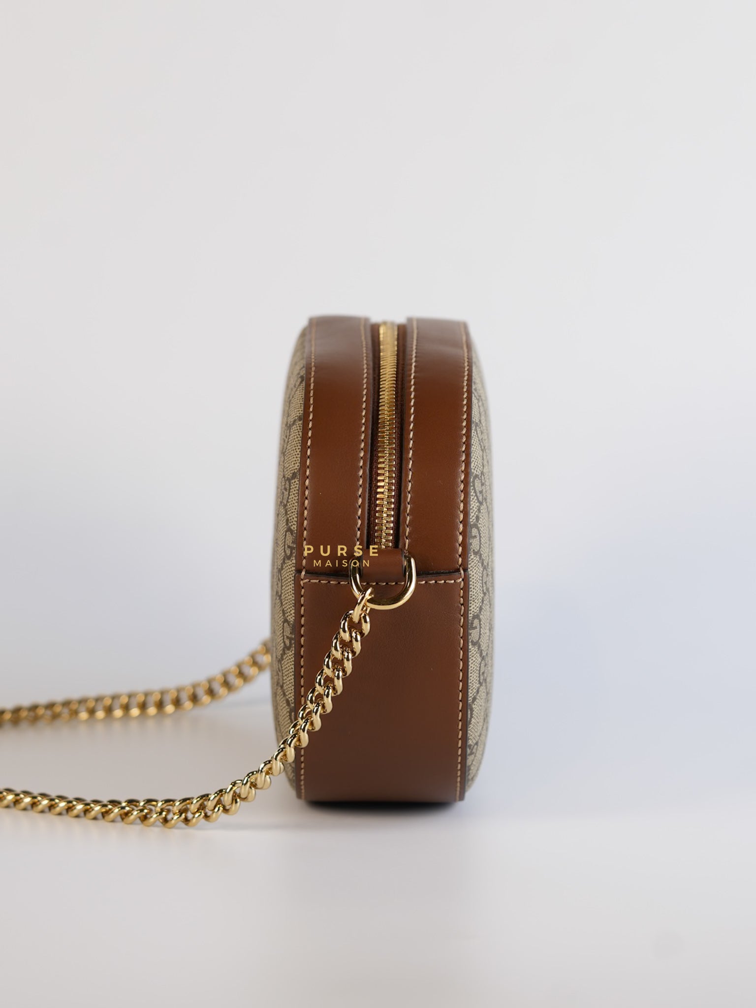 GG Supreme Canvas and Leather Brown/Beige Mini Chain Bag | Purse Maison Luxury Bags Shop