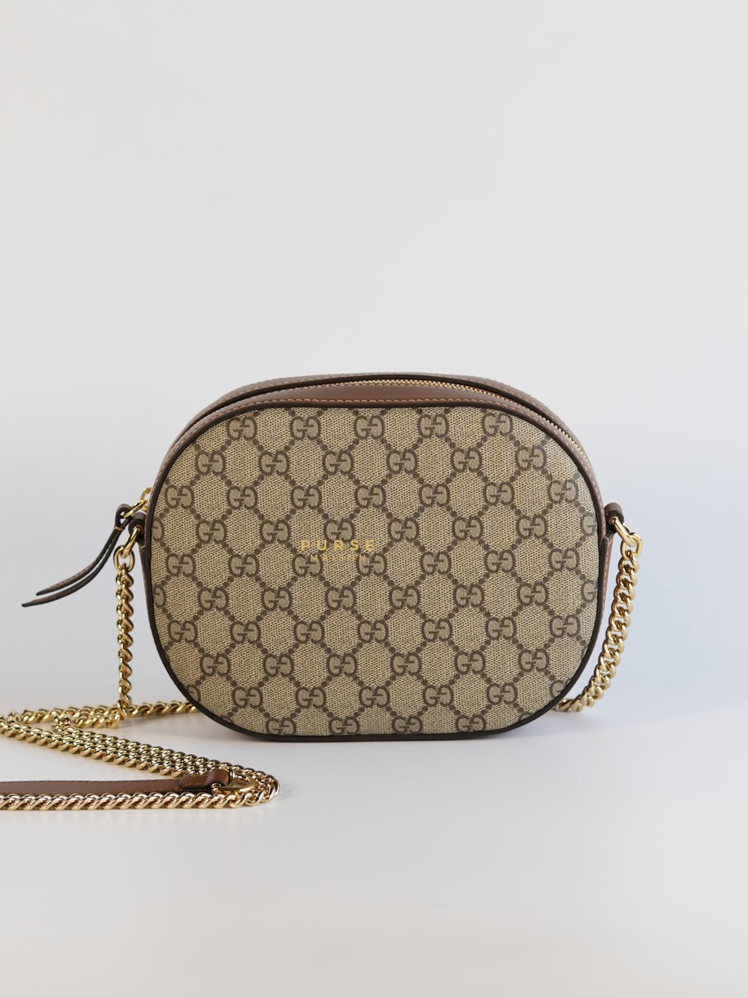 GG Supreme Canvas and Leather Brown/Beige Mini Chain Bag | Purse Maison Luxury Bags Shop