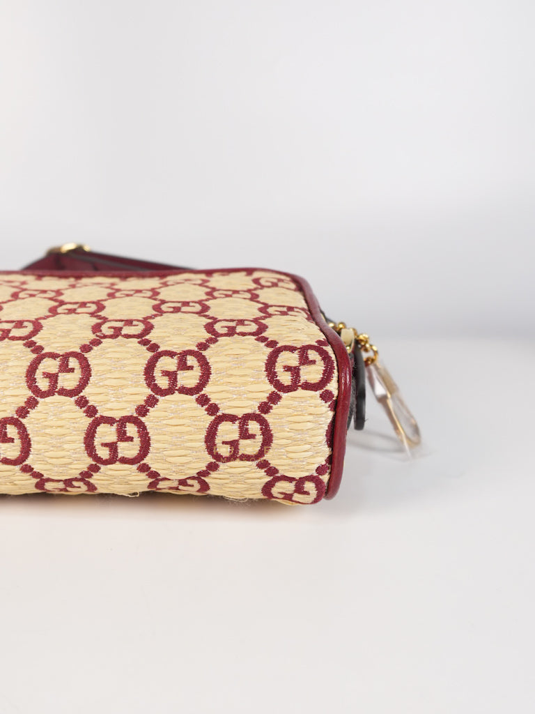 GG Supreme Crossbody Bag in Red GG Straw Effect | Purse Maison Luxury Bags Shop