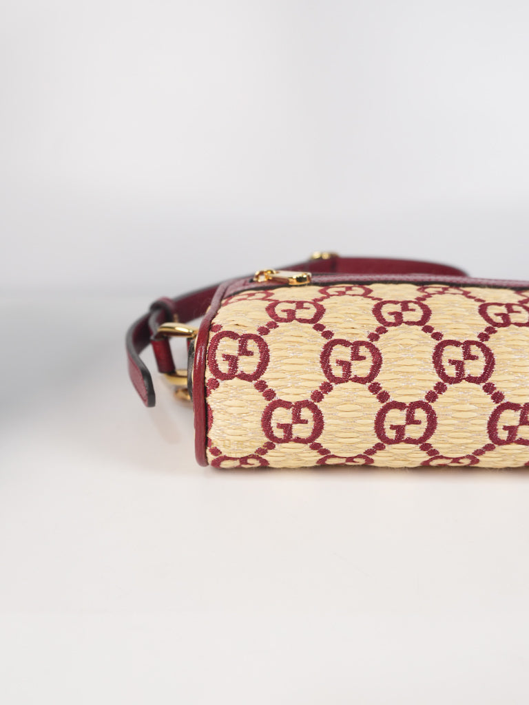 GG Supreme Crossbody Bag in Red GG Straw Effect | Purse Maison Luxury Bags Shop
