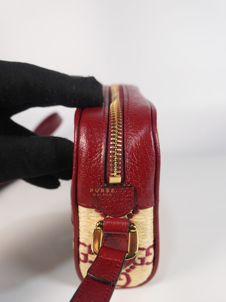GG Supreme Crossbody Bag in Red GG Straw Effect | Purse Maison Luxury Bags Shop