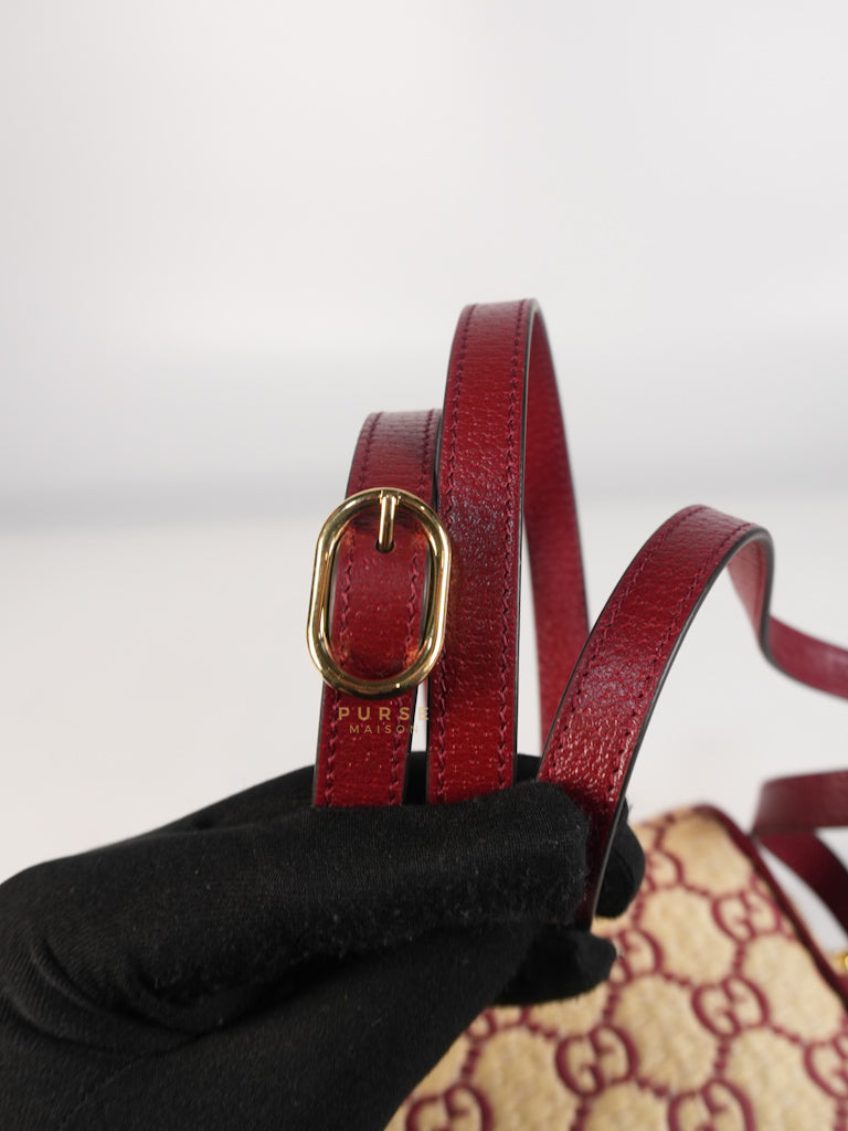 GG Supreme Crossbody Bag in Red GG Straw Effect | Purse Maison Luxury Bags Shop