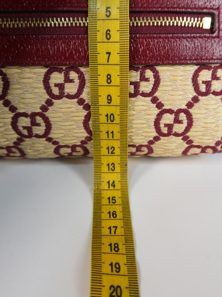 GG Supreme Crossbody Bag in Red GG Straw Effect | Purse Maison Luxury Bags Shop