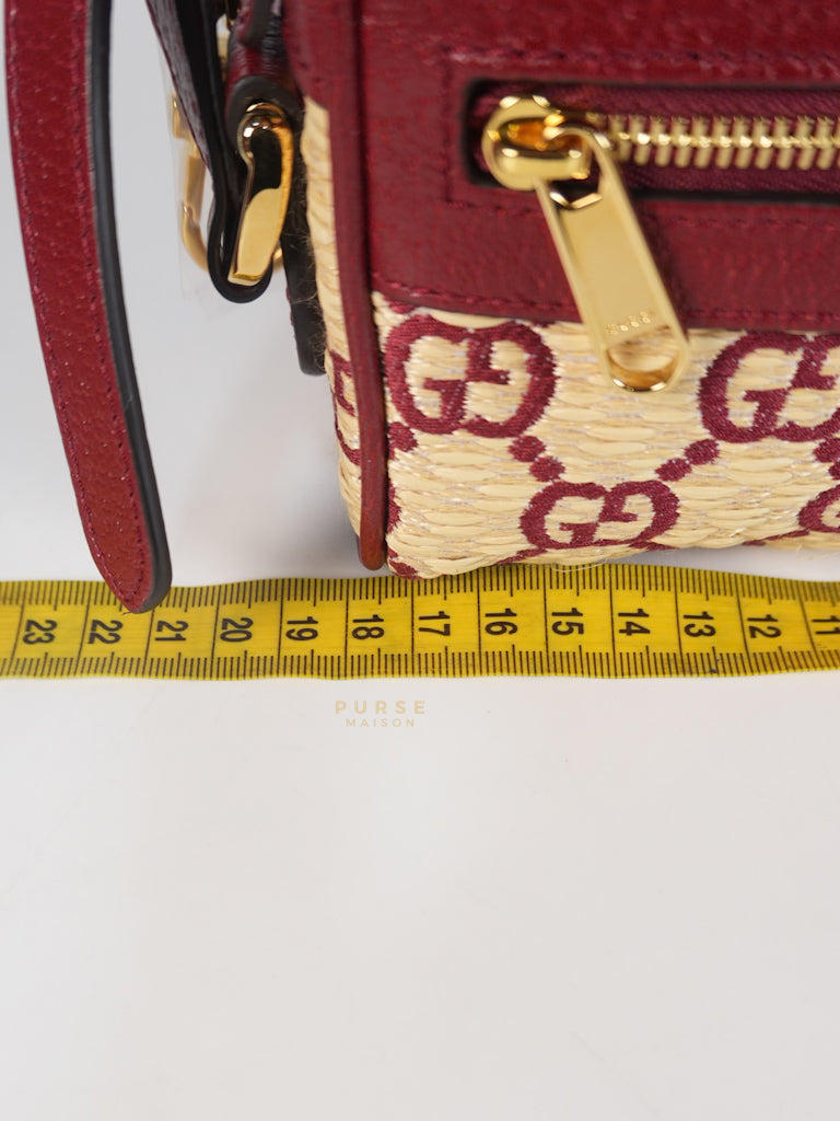 GG Supreme Crossbody Bag in Red GG Straw Effect | Purse Maison Luxury Bags Shop