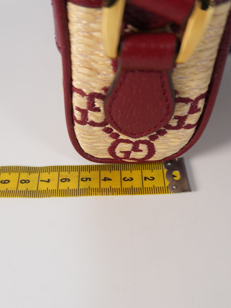 GG Supreme Crossbody Bag in Red GG Straw Effect | Purse Maison Luxury Bags Shop