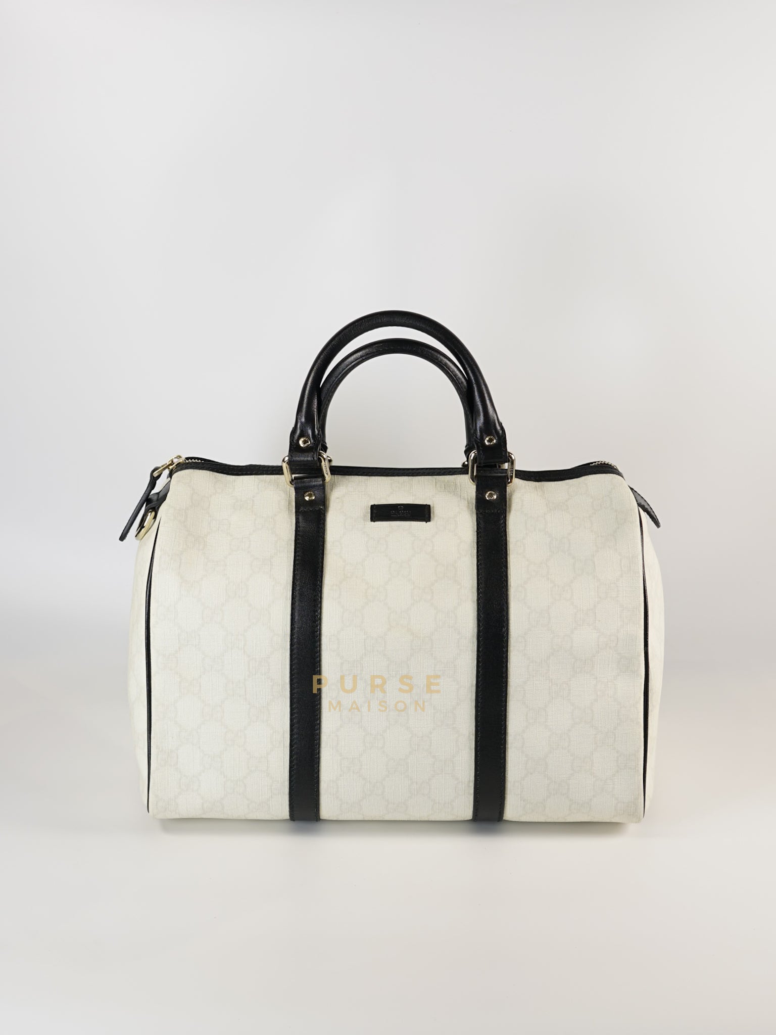 GG Supreme Joy Boston Bag (White/Black) | Purse Maison Luxury Bags Shop