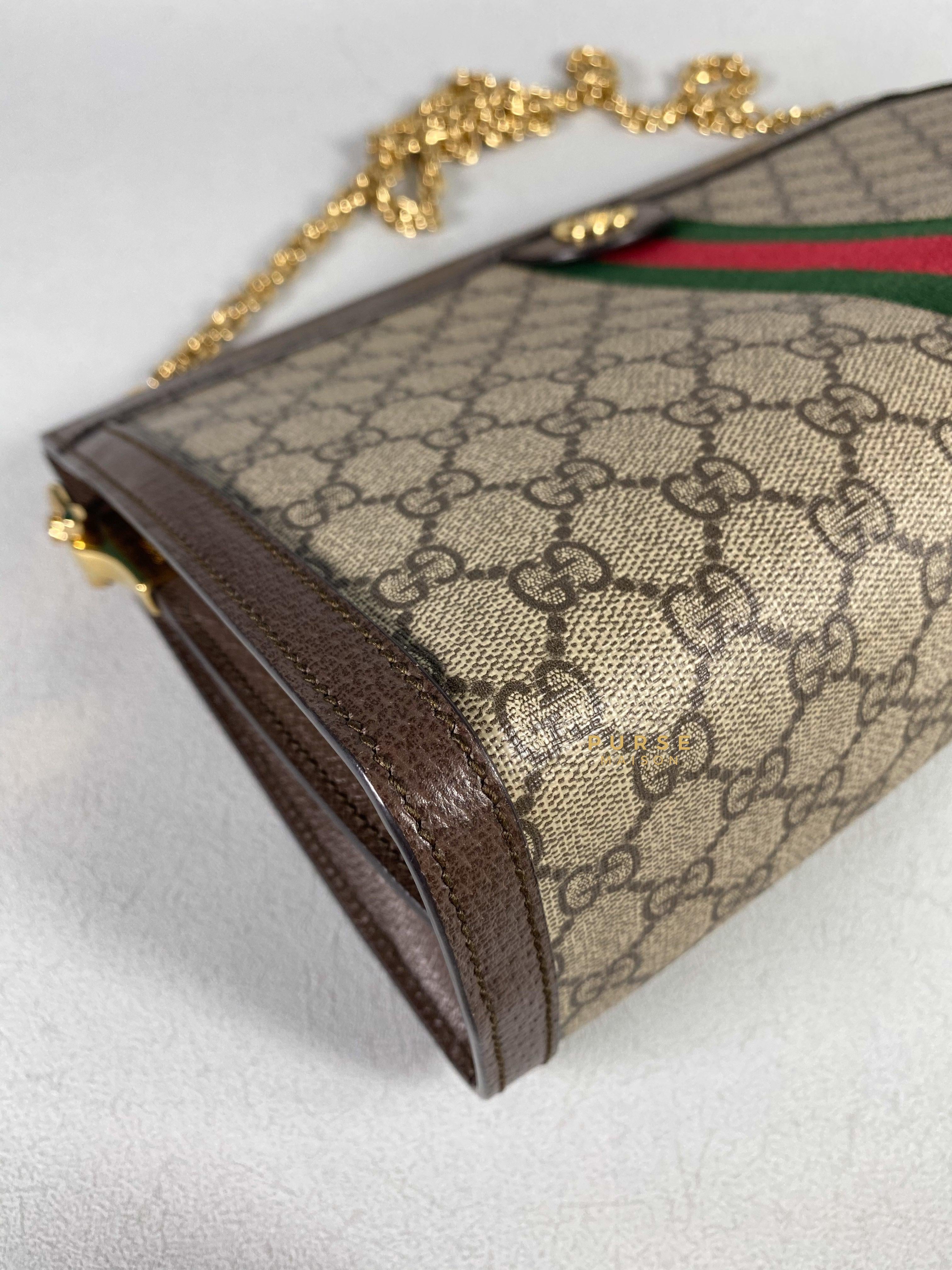 Gucci GG Supreme Monogram Web Ophidia Chain Shoulder Bag | Purse Maison Luxury Bags Shop