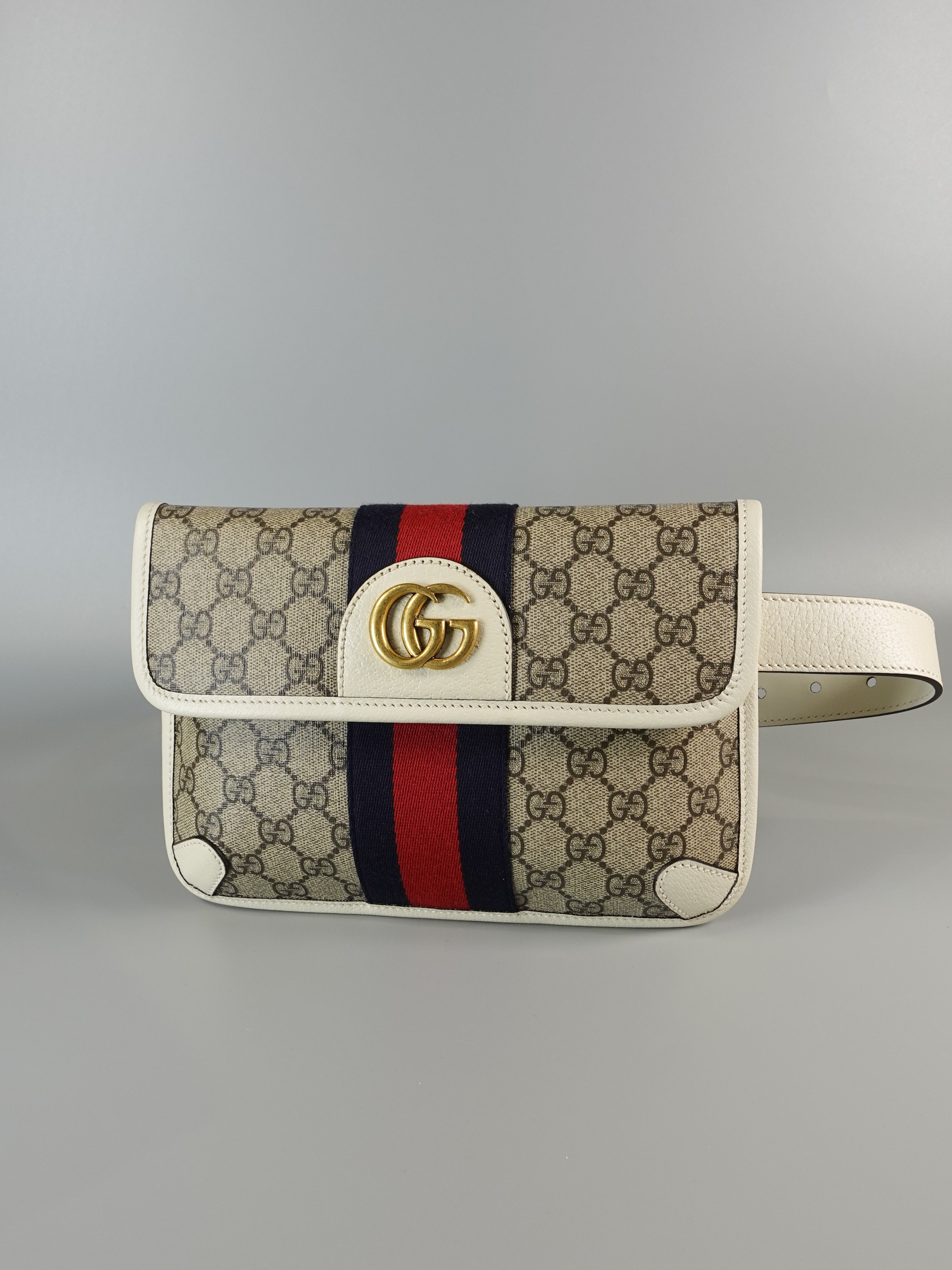 GG Supreme Web Canvas White Ophidia Belt Bag | Purse Maison Luxury Bags Shop