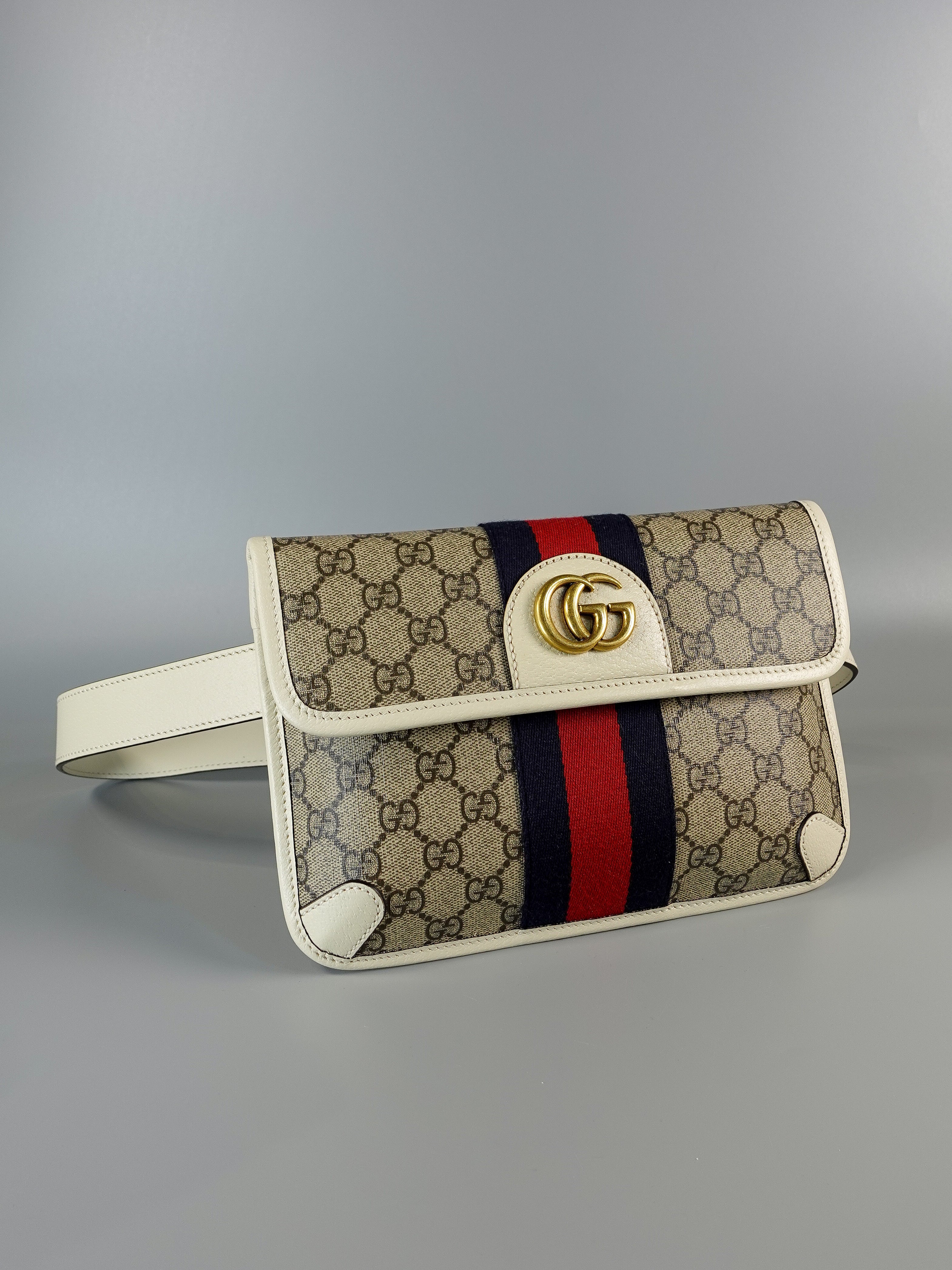 GG Supreme Web Canvas White Ophidia Belt Bag | Purse Maison Luxury Bags Shop