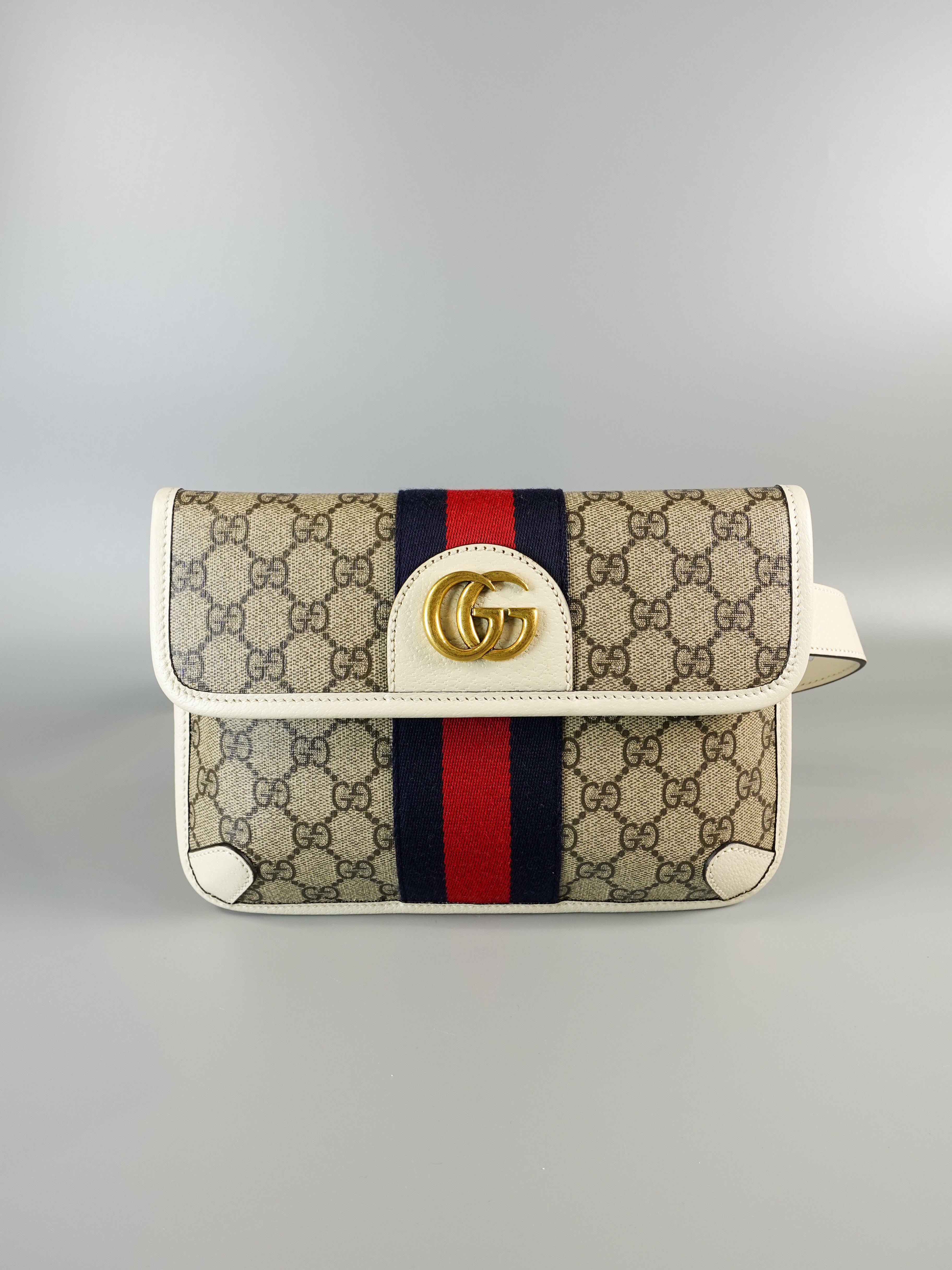 GG Supreme Web Canvas White Ophidia Belt Bag | Purse Maison Luxury Bags Shop