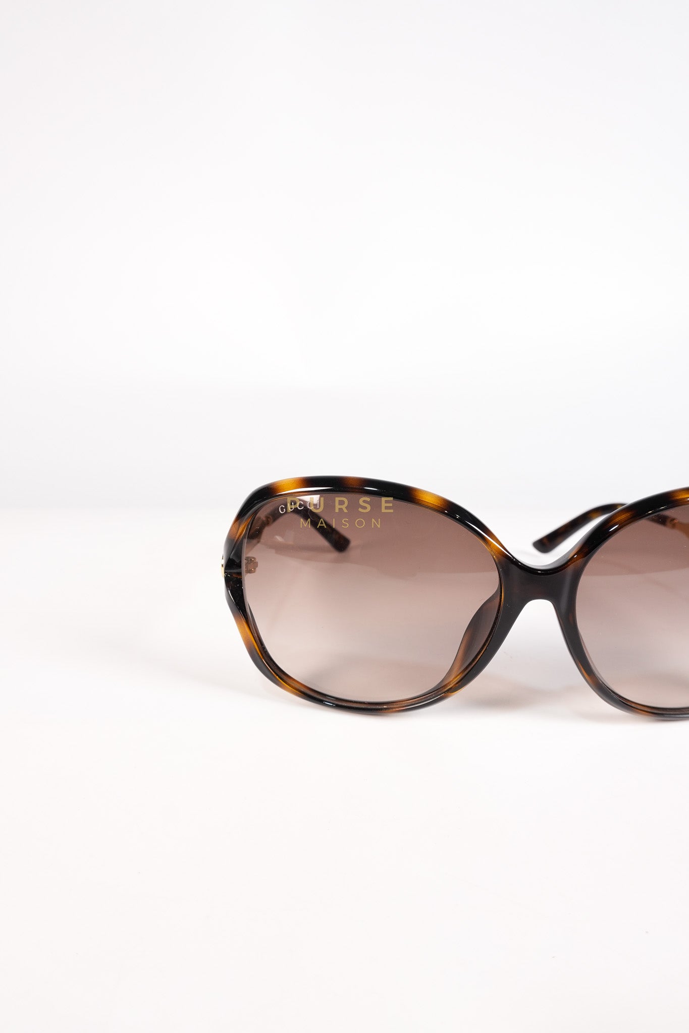 GG0076SK Tortoise Oversize Round Sunglasses in Black/Brown | Purse Maison Luxury Bags Shop