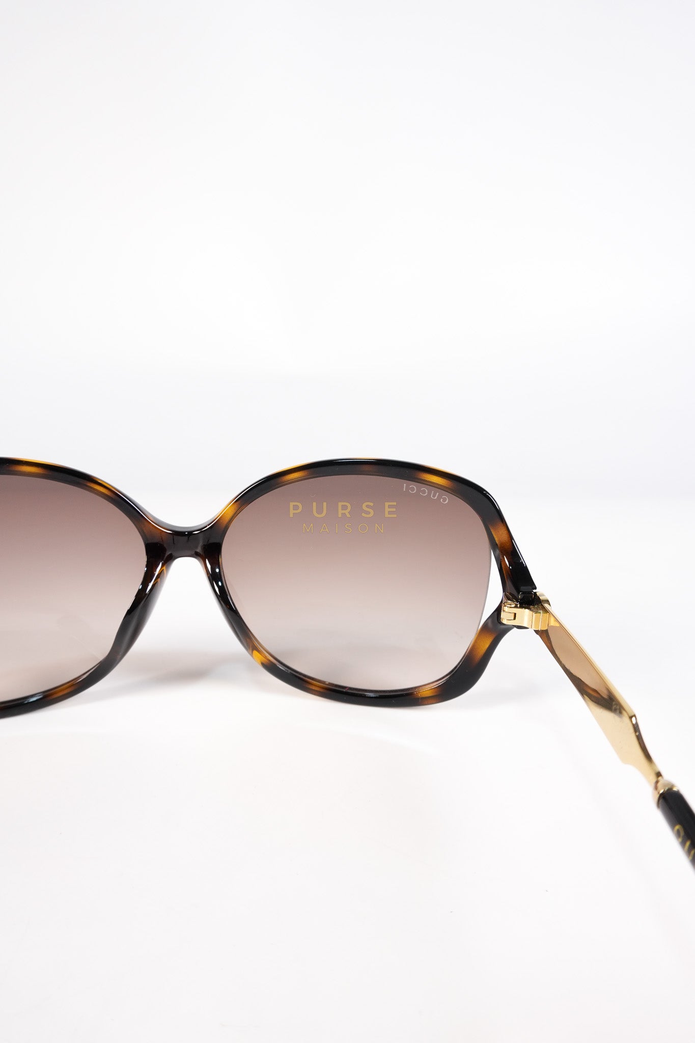 GG0076SK Tortoise Oversize Round Sunglasses in Black/Brown | Purse Maison Luxury Bags Shop